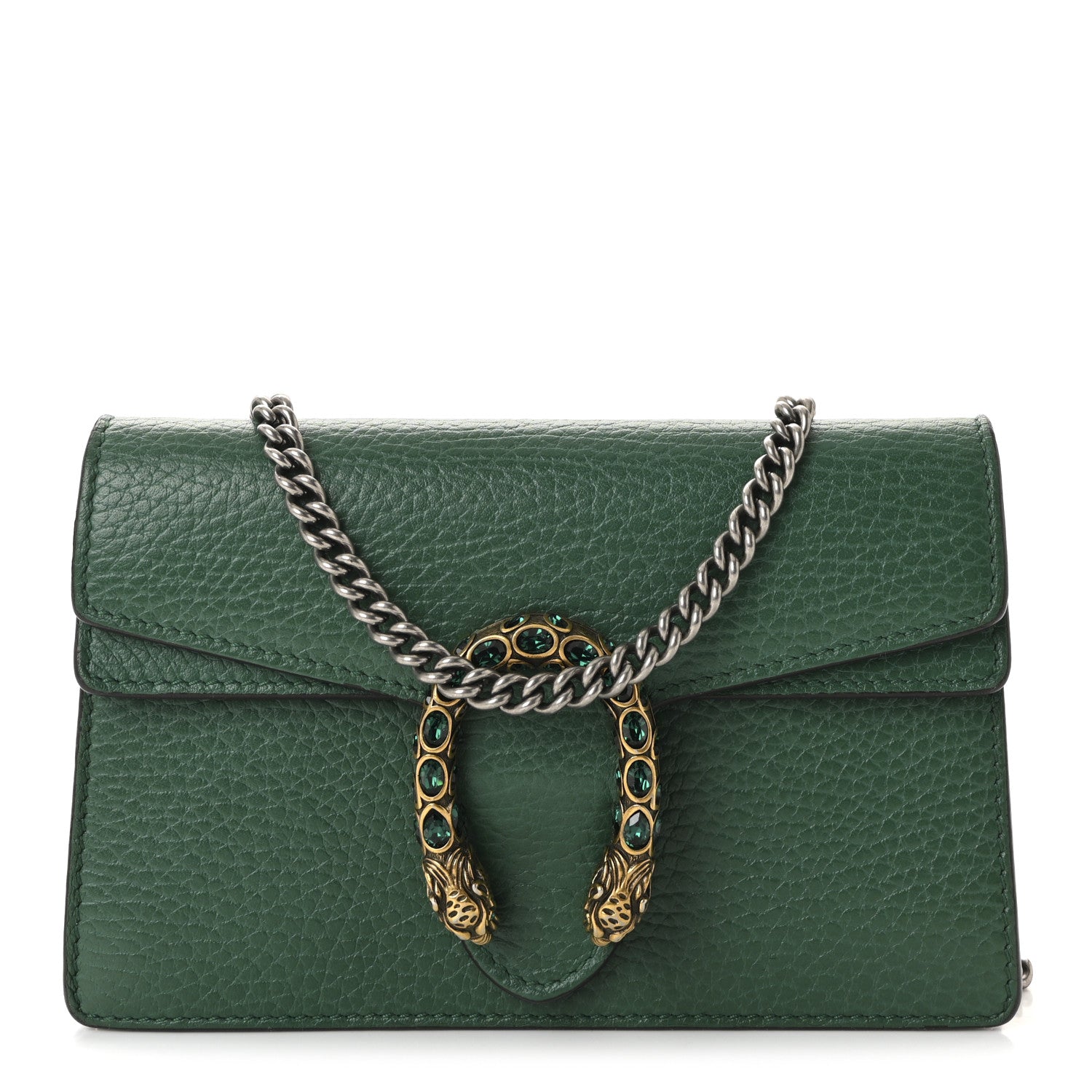 Dollar Calfskin Crystal Super Mini Dionysus Shoulder Bag Emerald