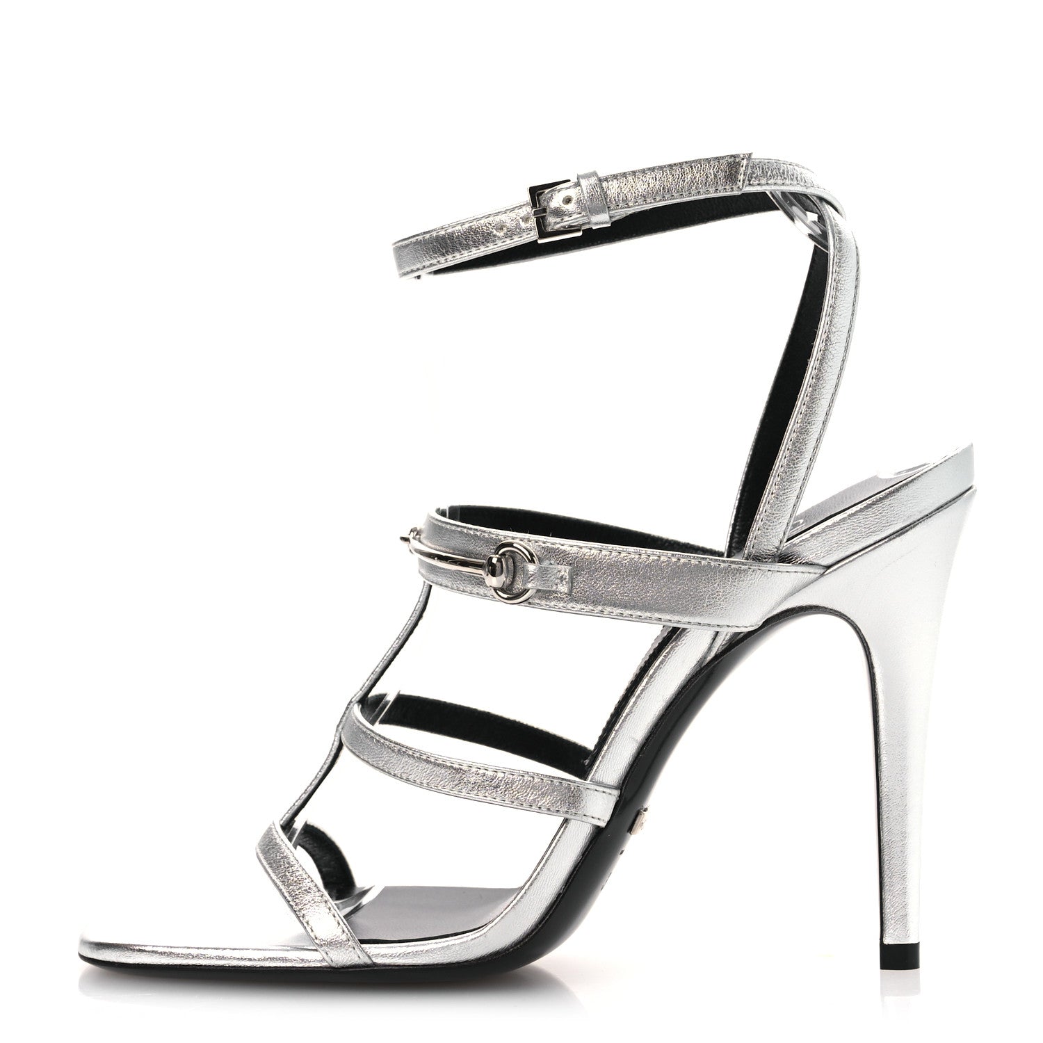 Nappa Silk High Heel Sandals 37.5 Argento