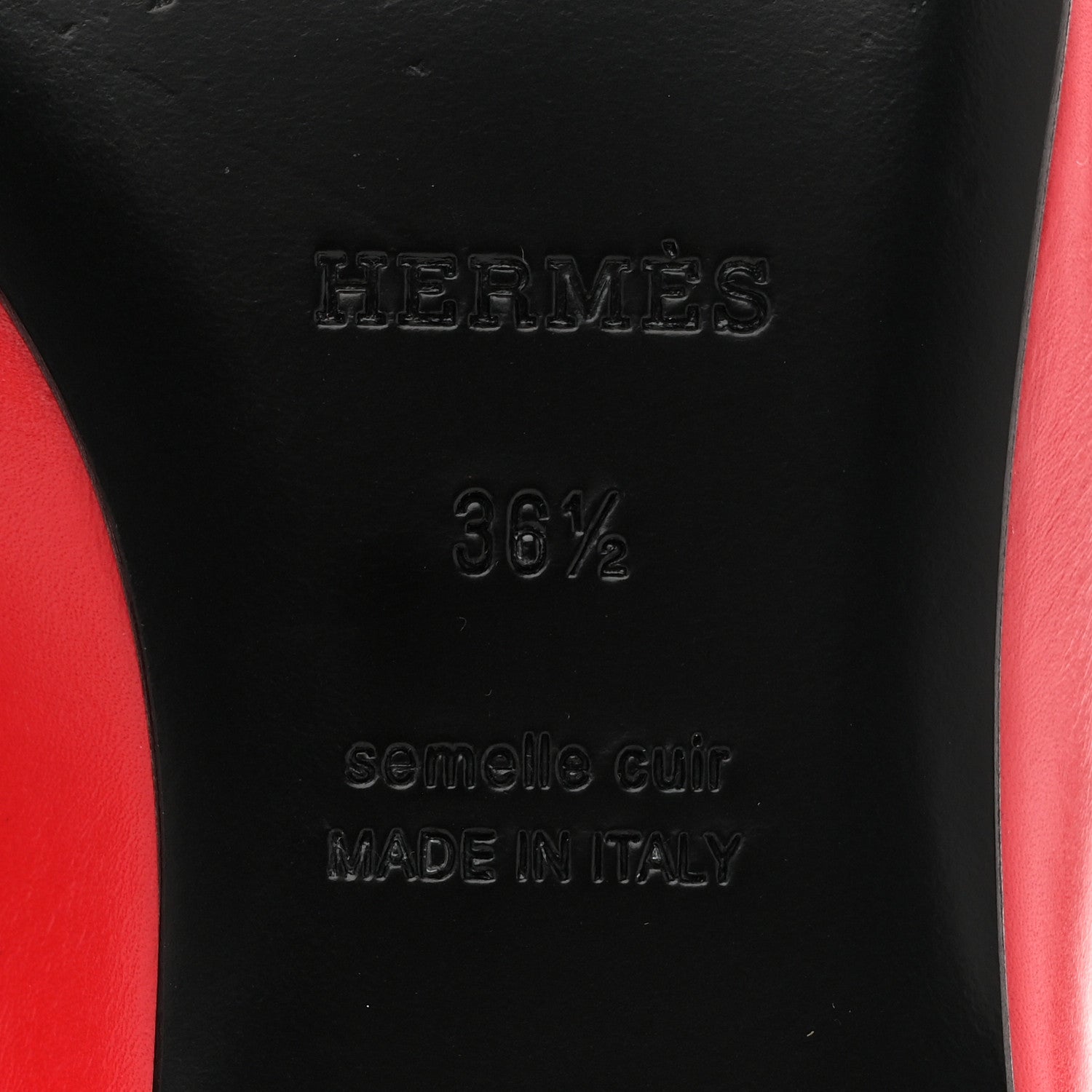 Calfskin Kelly Ballet Flats 36.5 Rouge Vif