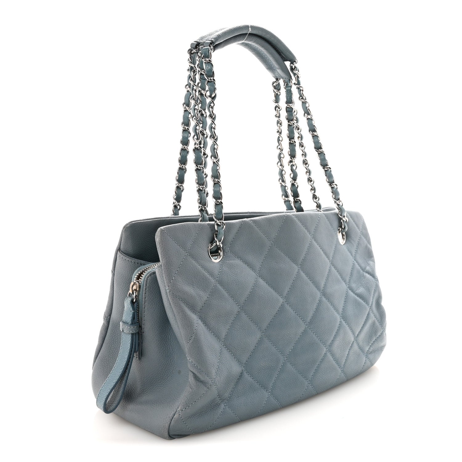Caviar Quilted CC Timeless Soft Tote Blue