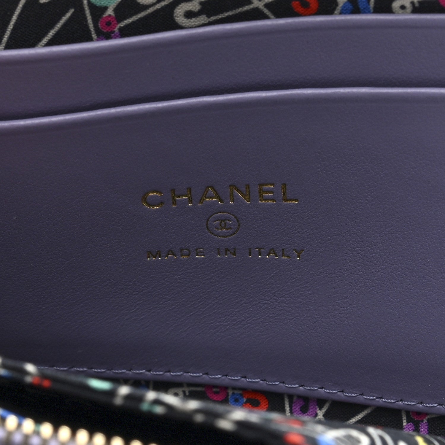 Caviar Quilted CC Zip Around Card Holder Wallet  Purple