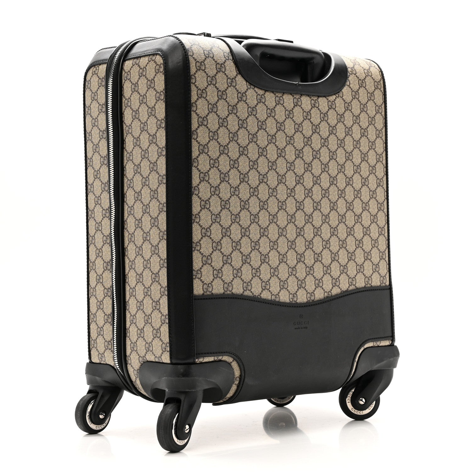 GG Supreme Monogram Calfskin Carry On Trolley Beige Ebony Black