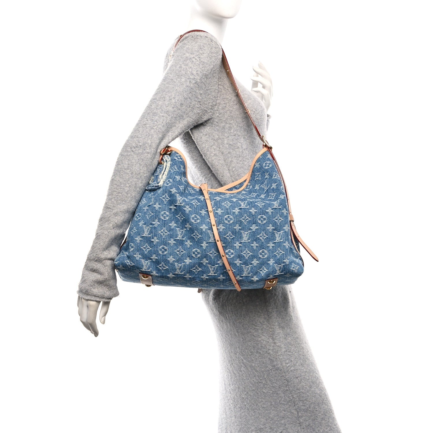 Monogram Denim CarryAll MM Blue