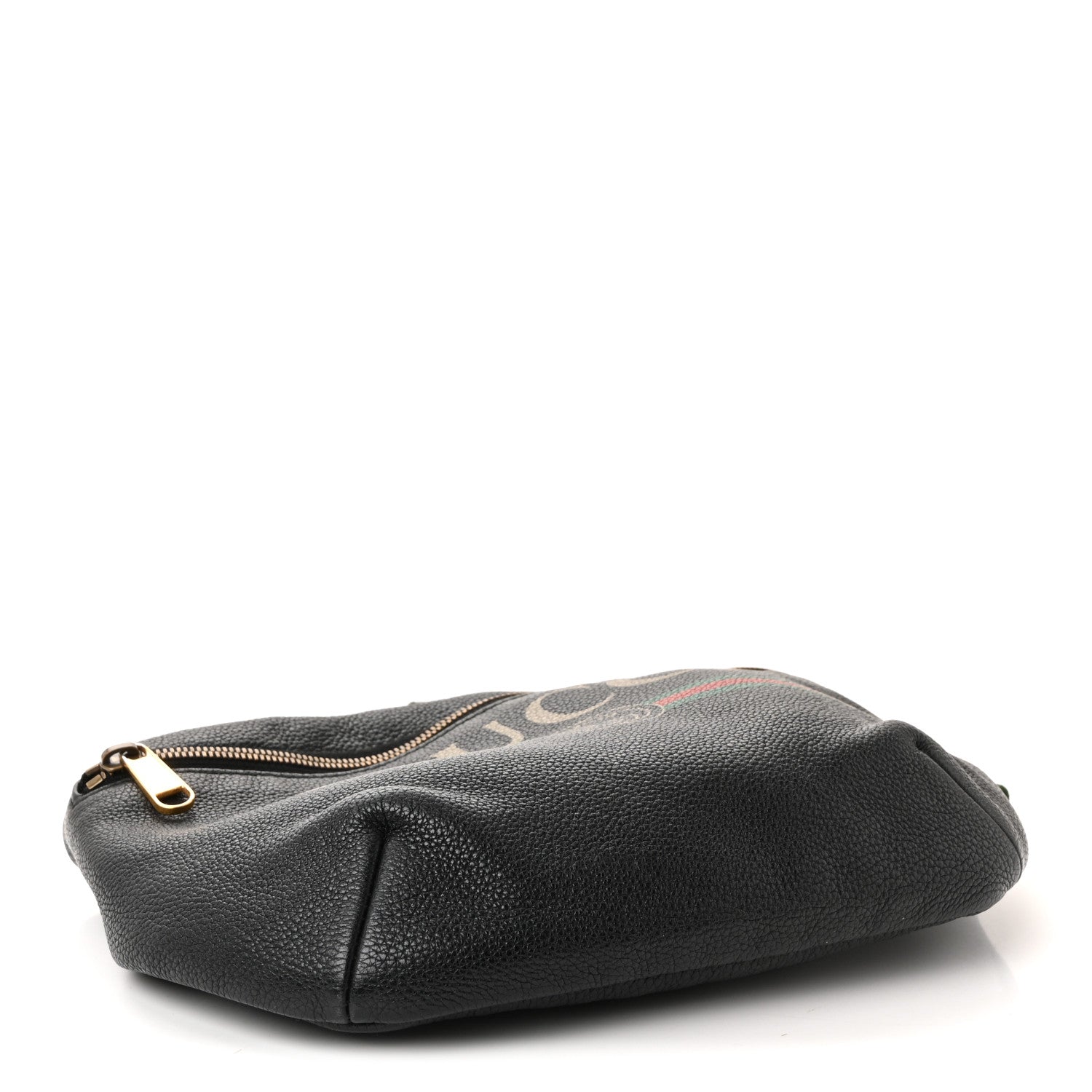 Grained Calfskin Logo Belt Bag Black