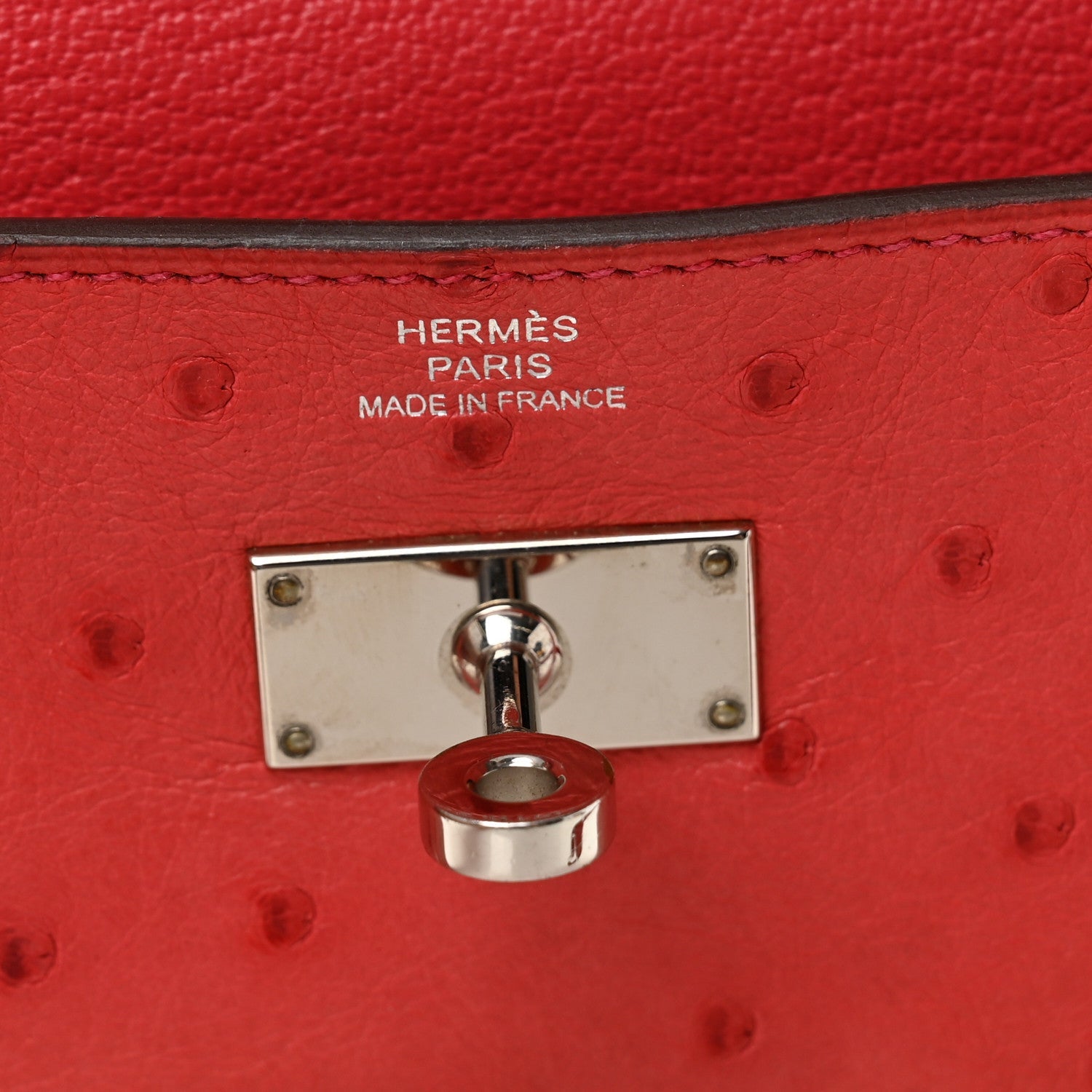 Ostrich Kelly Longue Wallet Rouge Vif