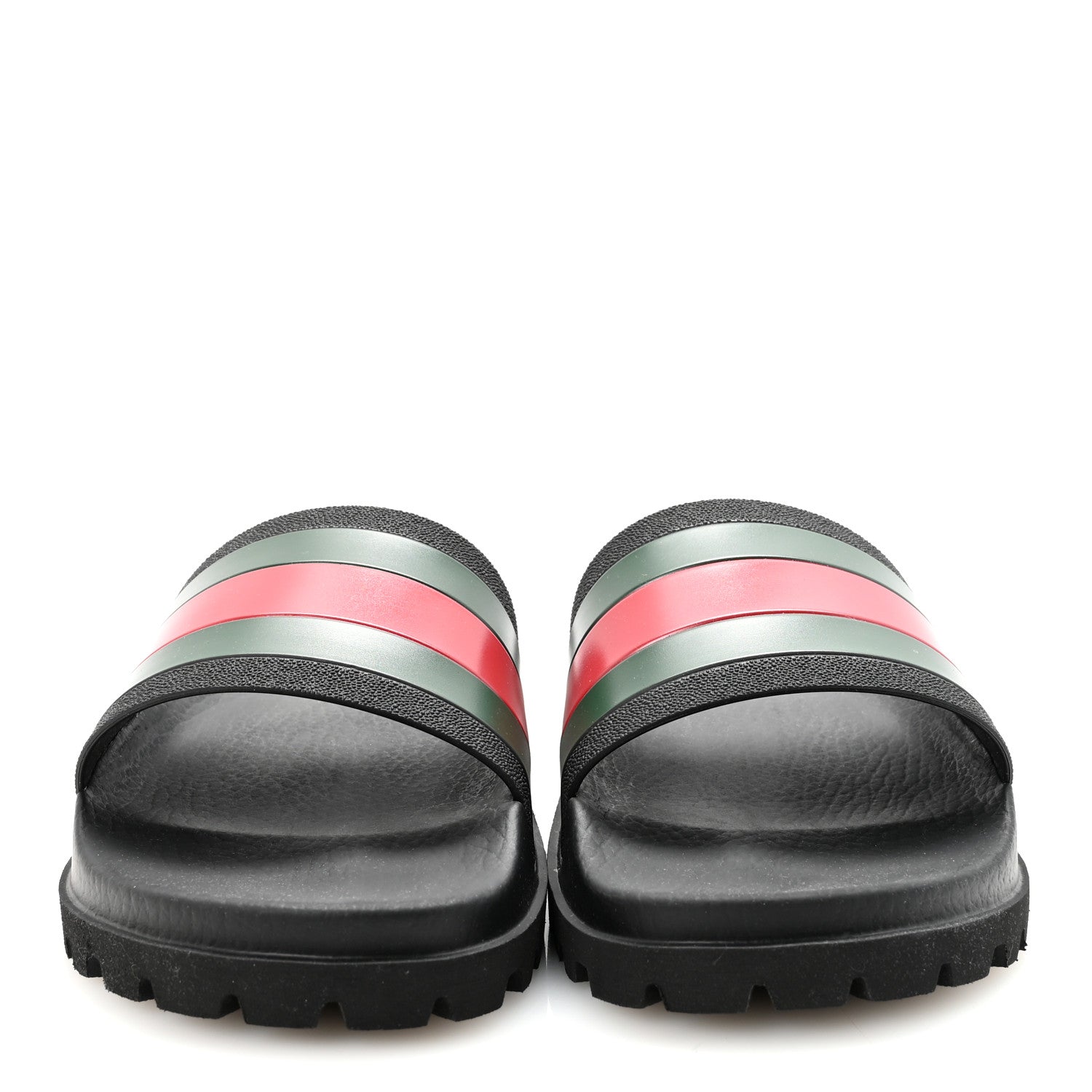 Rubber Web Mens Pool Slide Sandals 10 Black Green Red
