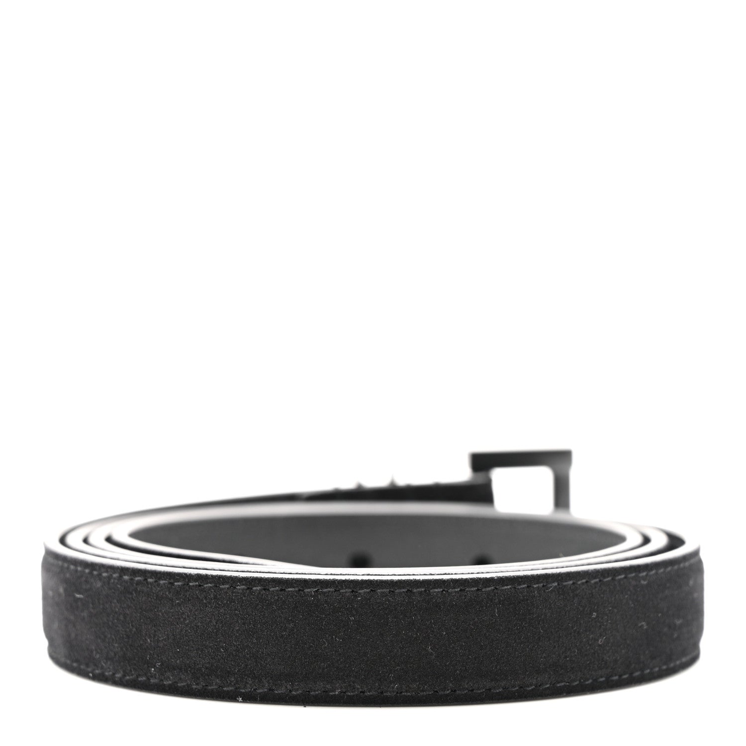 Suede Calfskin Monogram Square Buckle 100 40 Belt Black