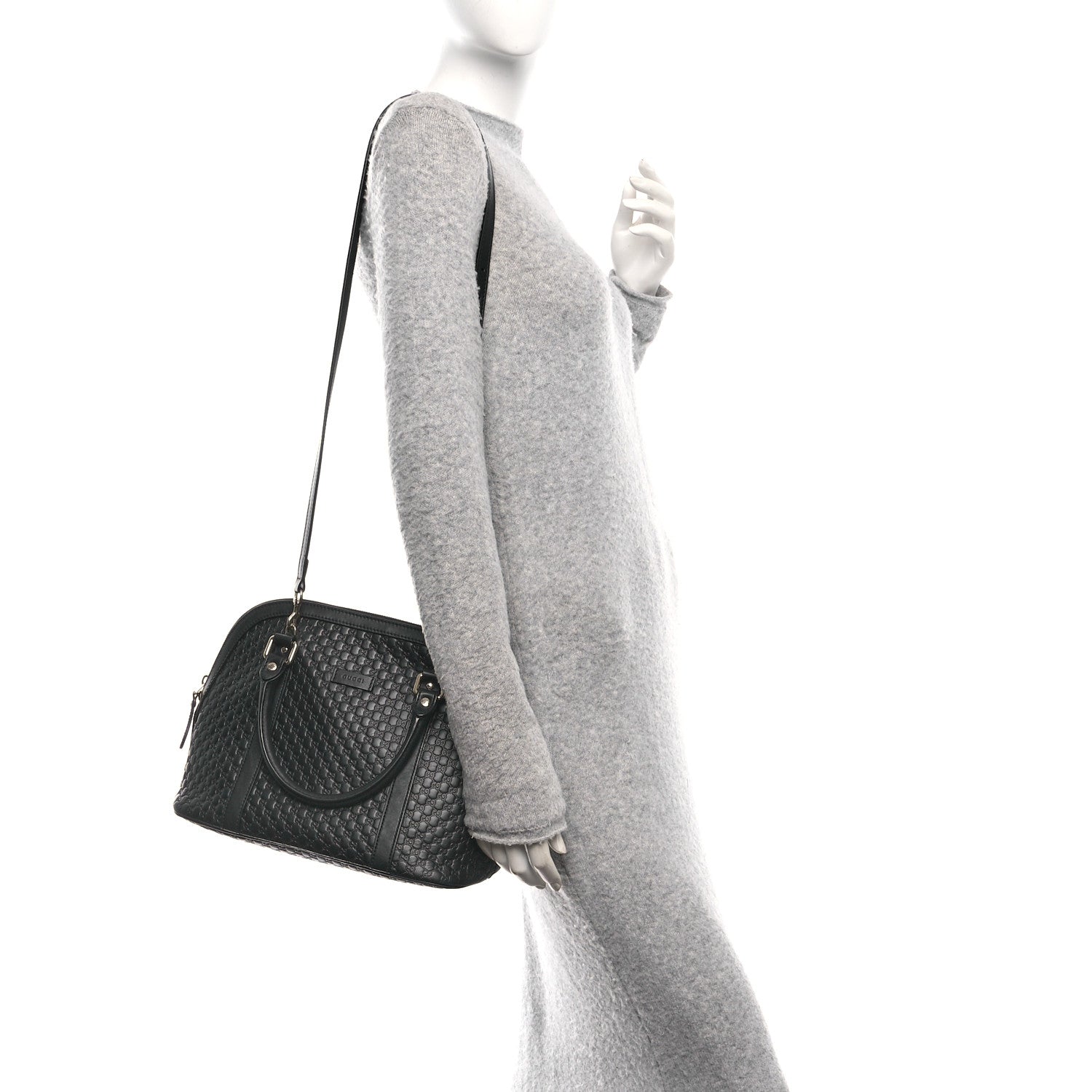 Microguccissima Medium Dome Bag Black