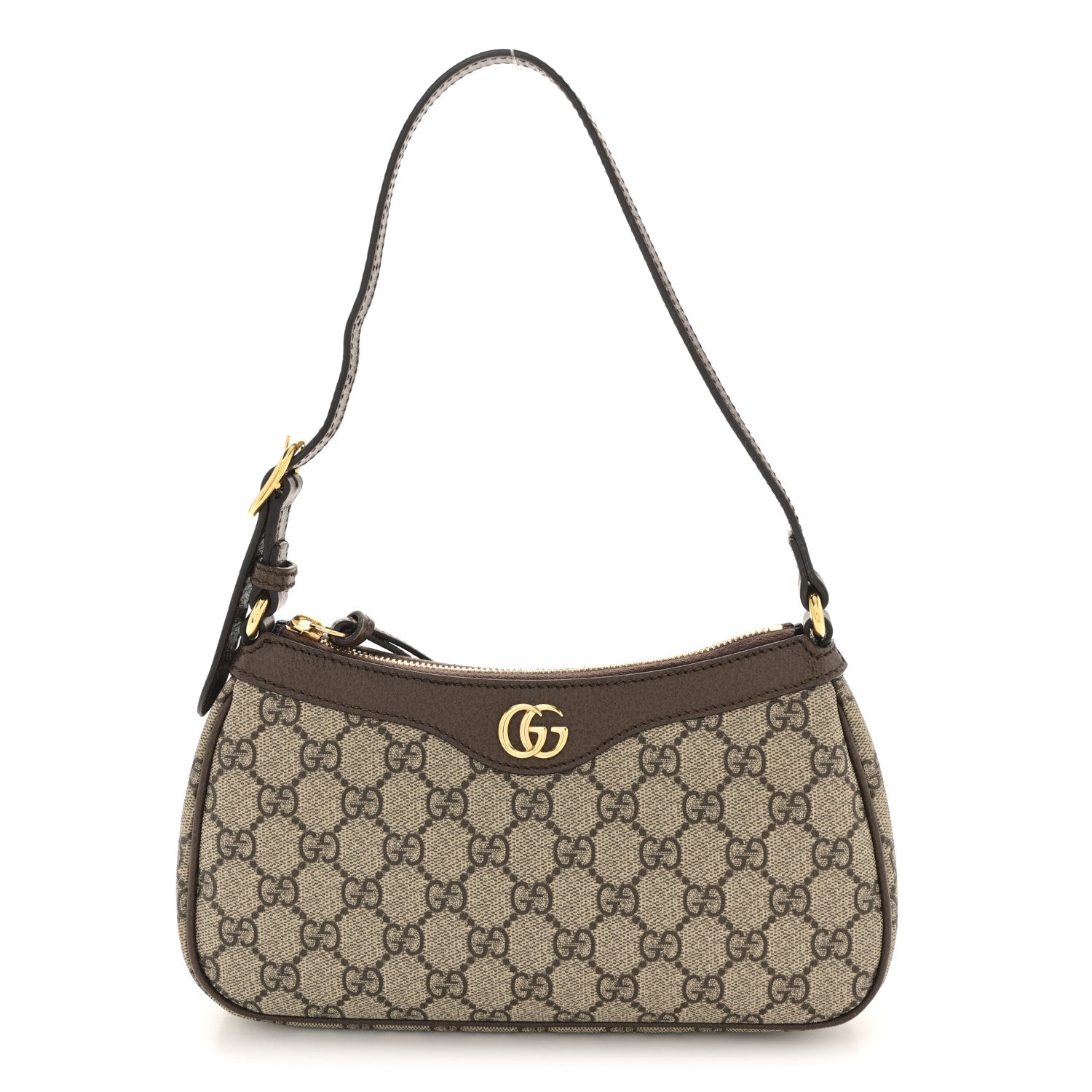 GG Supreme Monogram Textured Dollar Calfskin Small Ophidia Hobo Beige Ebony New Acero