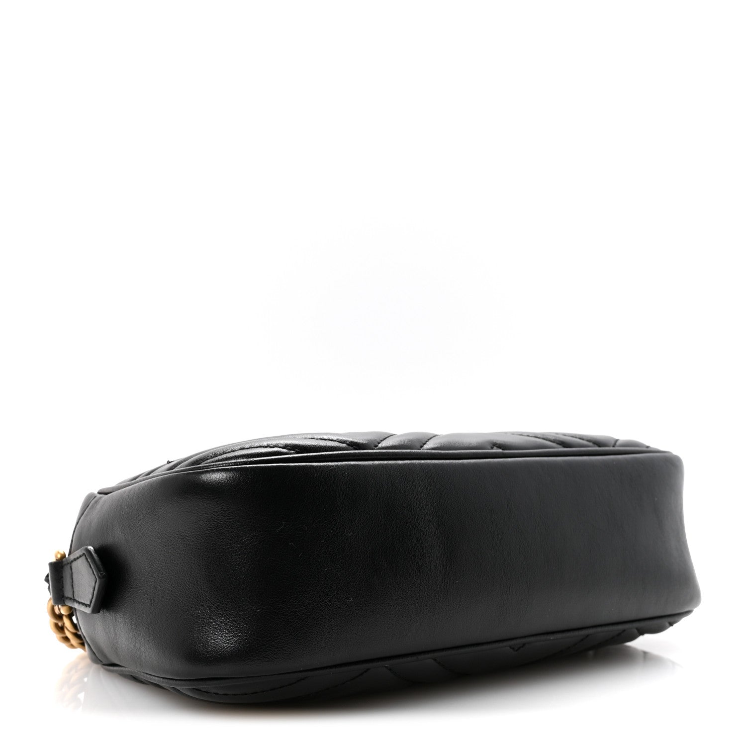 Calfskin Matelasse Small GG Marmont Chain Shoulder Bag Black
