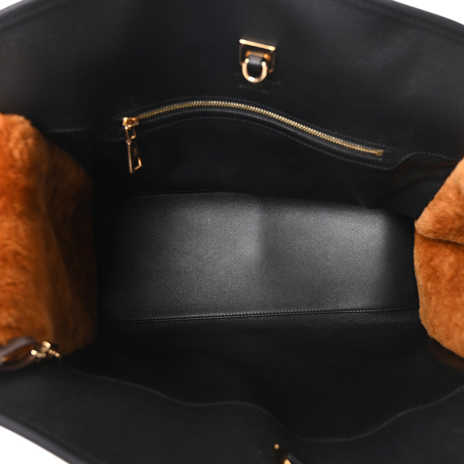 Calfskin Shearling City Steamer GM Black Bronze