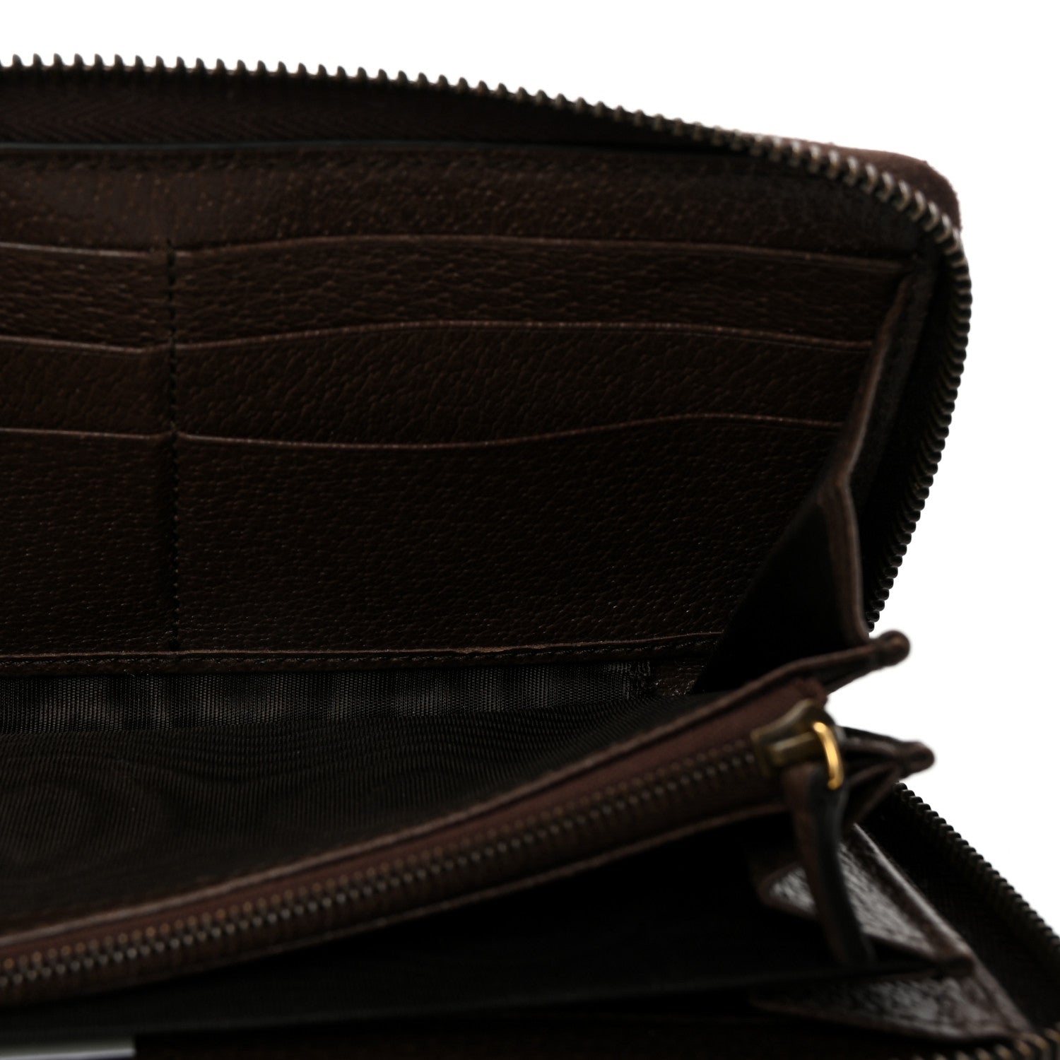 Monogram Jumbo GG Textured Dollar Calfskin Diana Zip Around Continental Wallet Camel Ebony New Acero