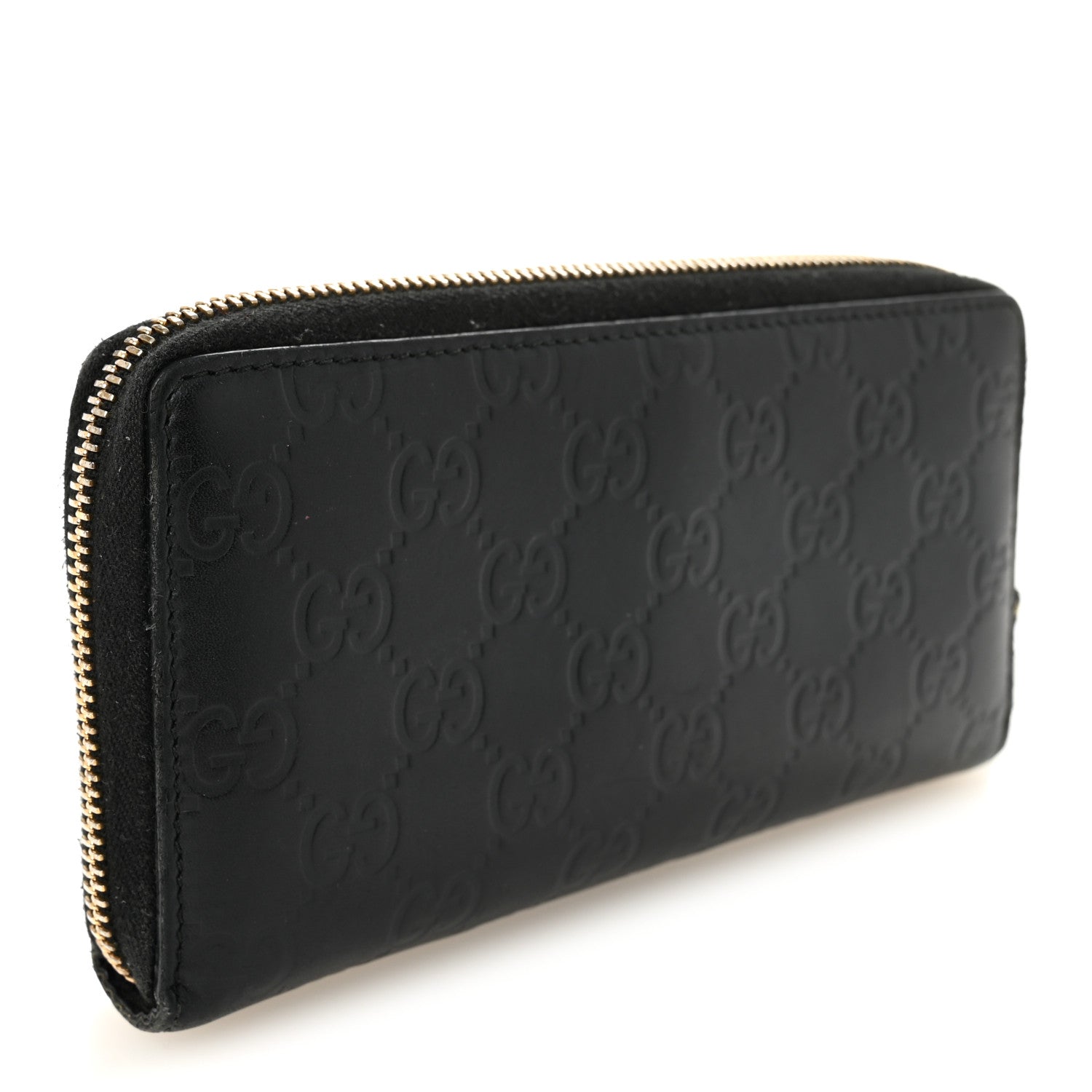 Guccissima Bow Zip Around Wallet Black