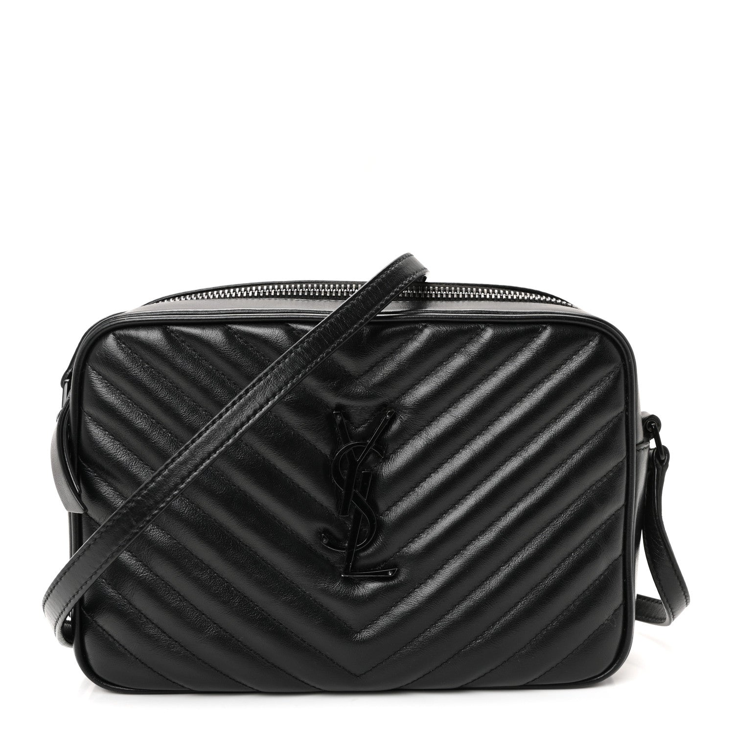 Calfskin Matelasse Monogram Monochrome Lou Camera Bag Black