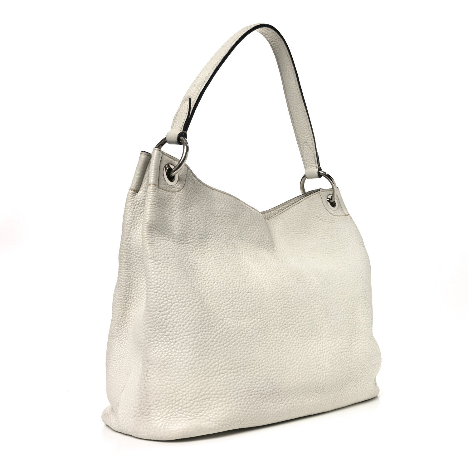 Vitello Daino Hobo Bag White