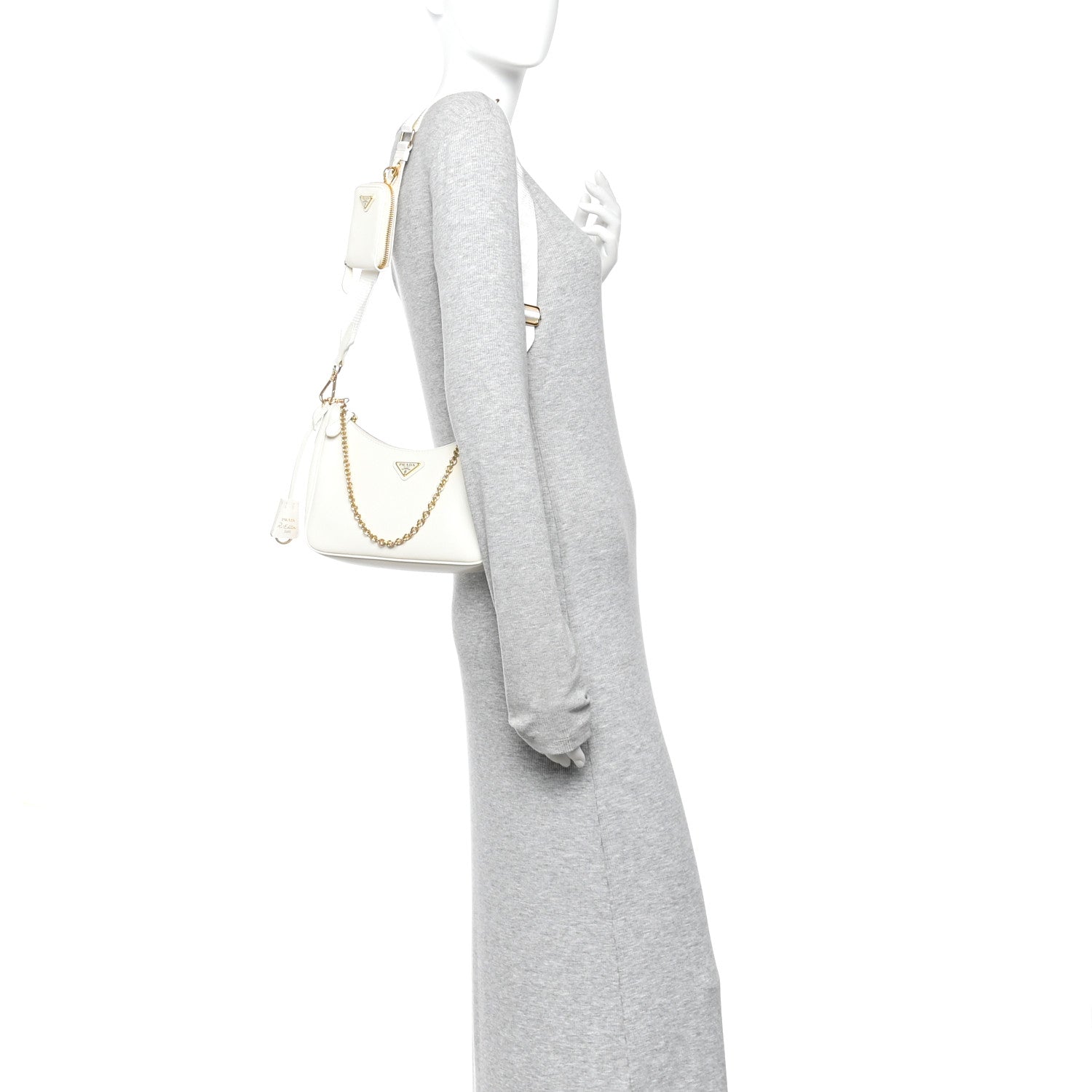 Saffiano Re-Edition 2005 Shoulder Bag White