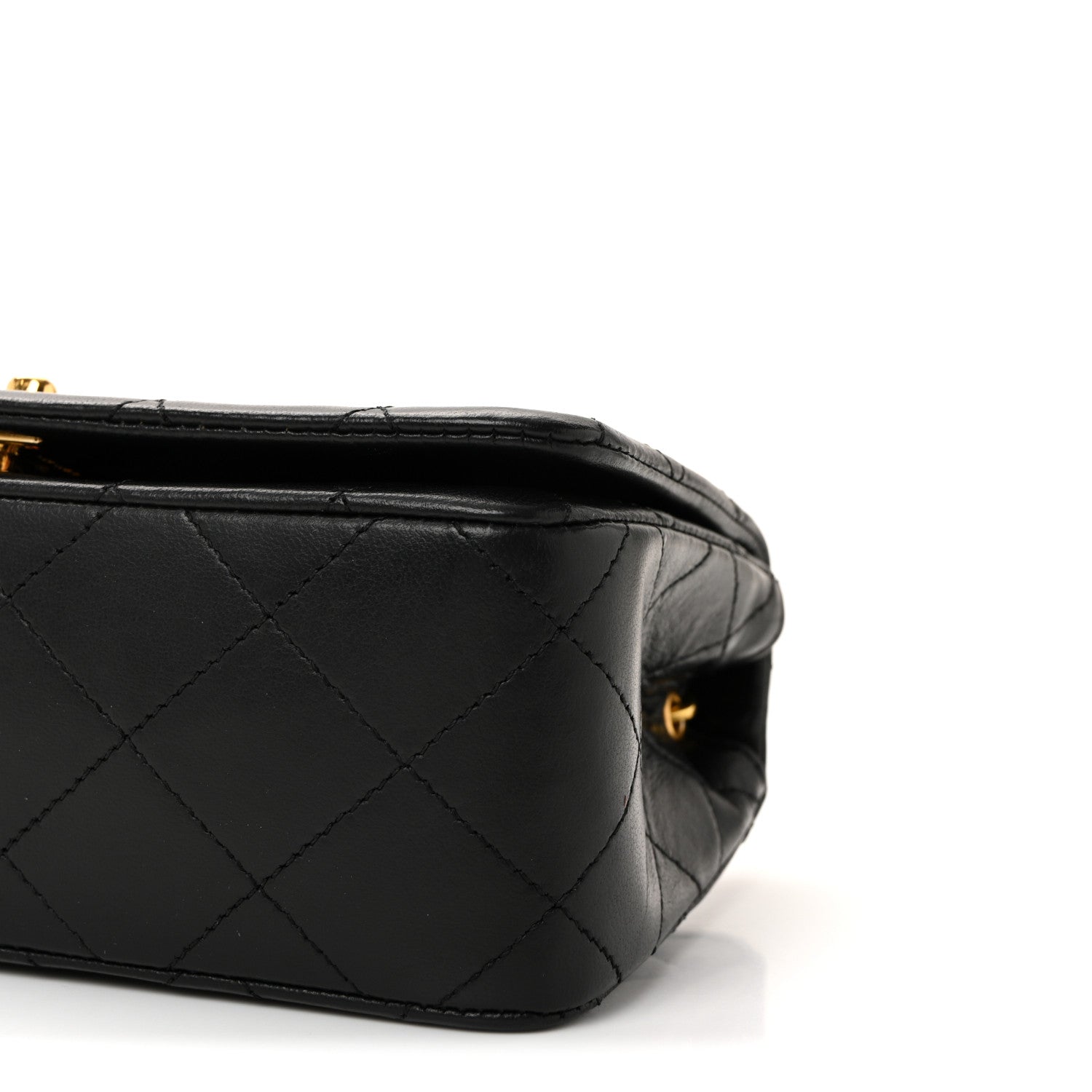 Lambskin Quilted Small Single Flap Black