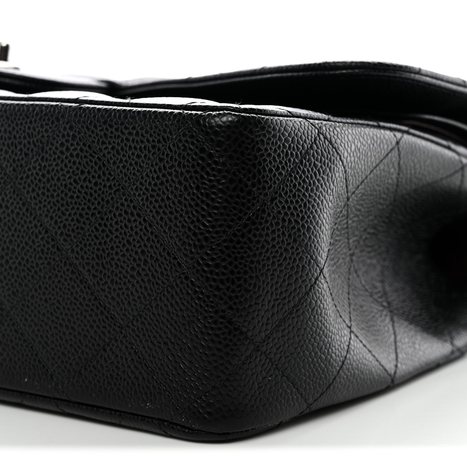 Caviar Quilted Jumbo Double Flap Black