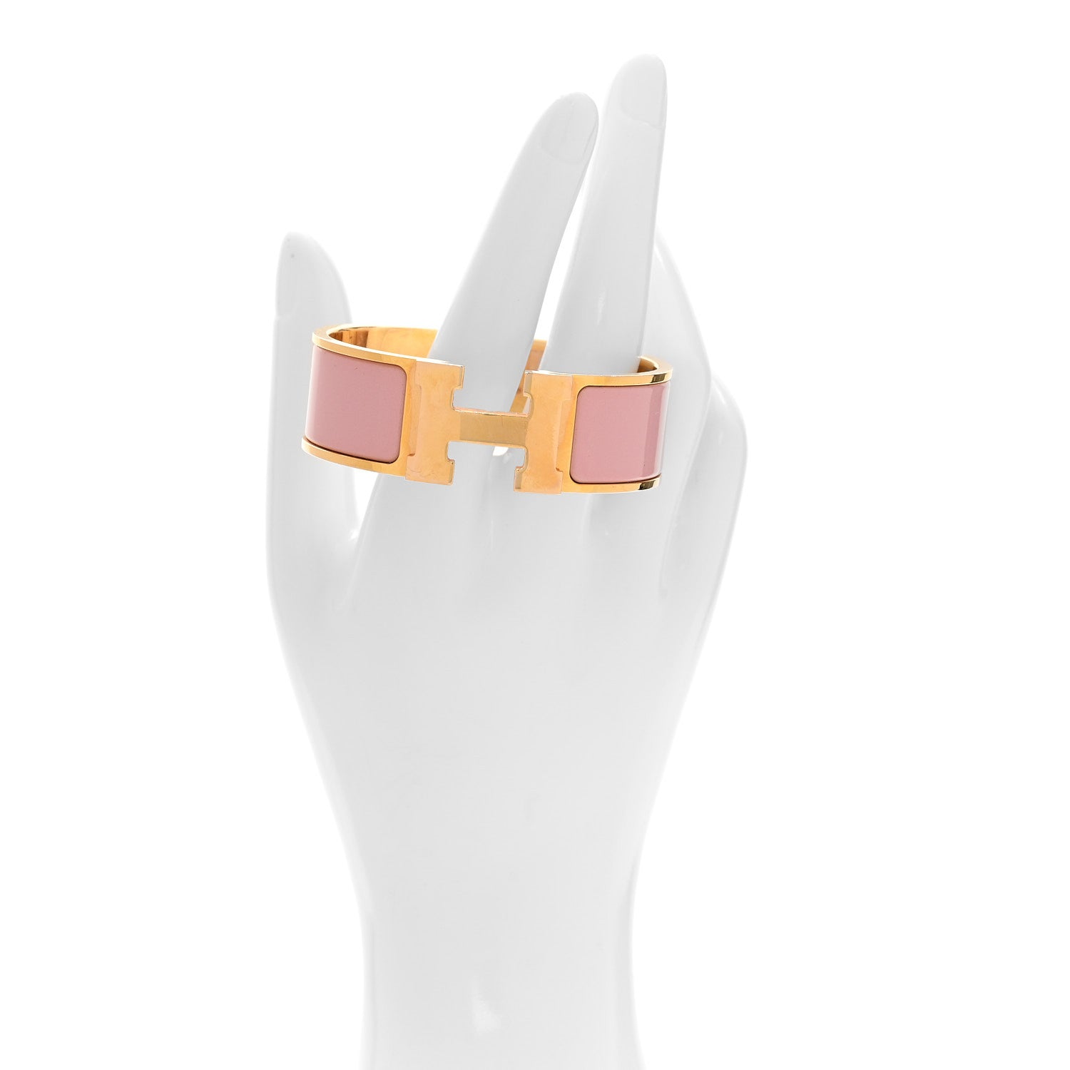 Enamel Wide Clic Clac H Bracelet PM Rose Nacarat
