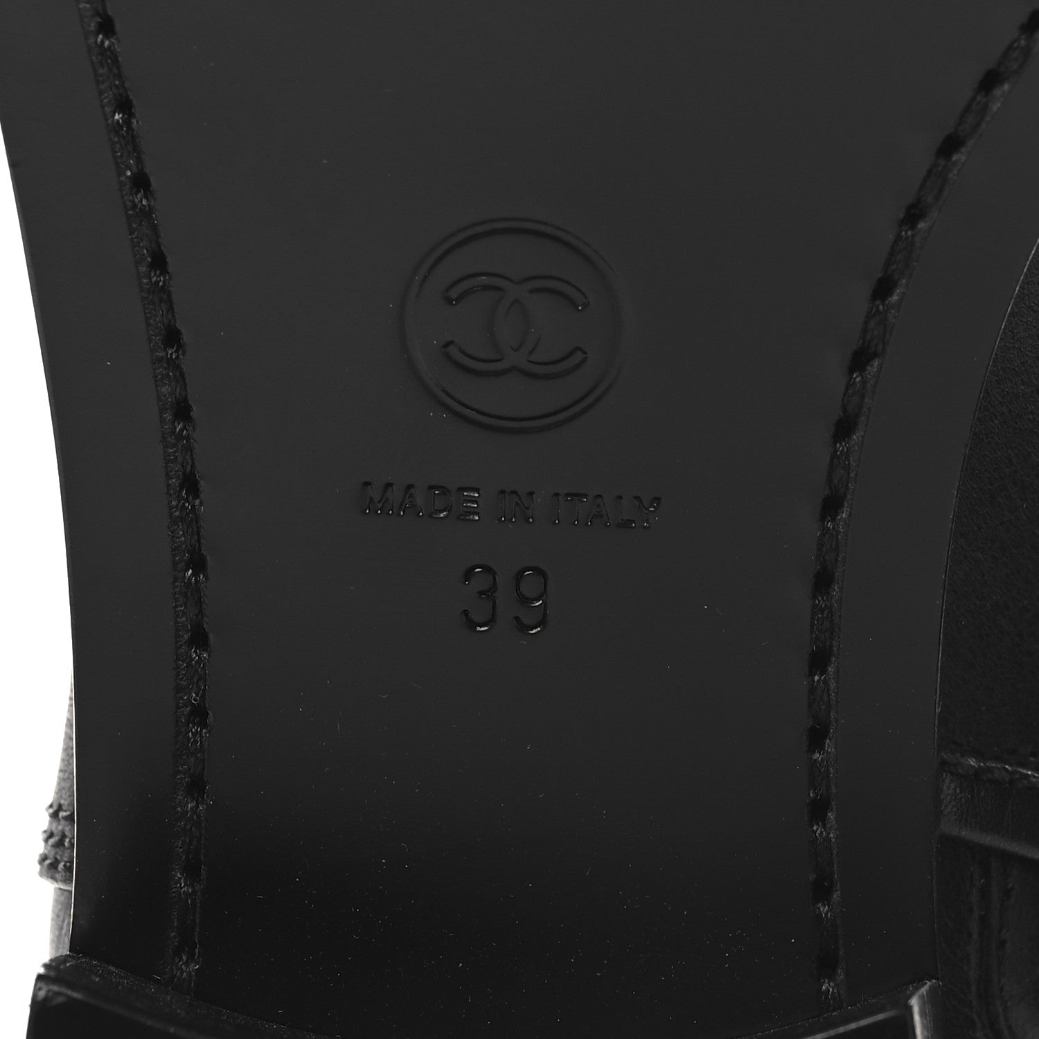 Calfskin Quilted CC Logo Mid Calf Boots 39 Black