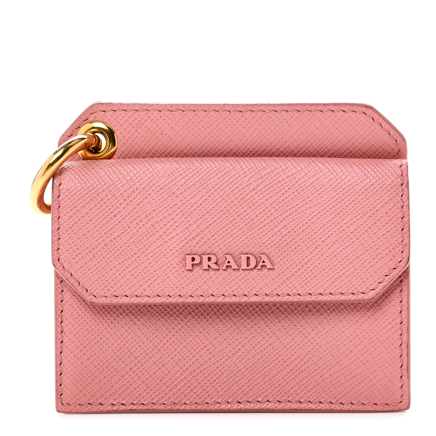 Saffiano Key Ring Card Holder Wallet Petalo