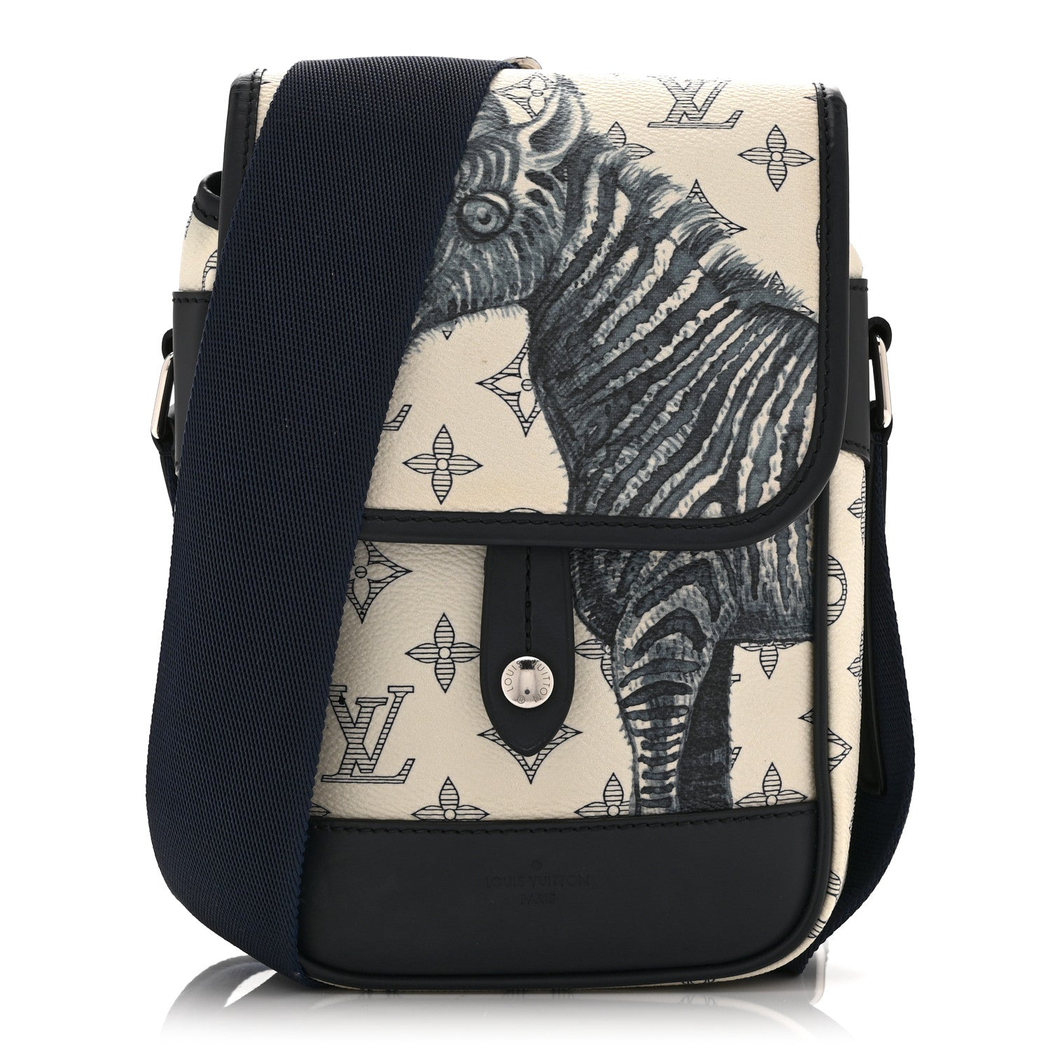 Savane Monogram Zebra Chapman Messenger BB White