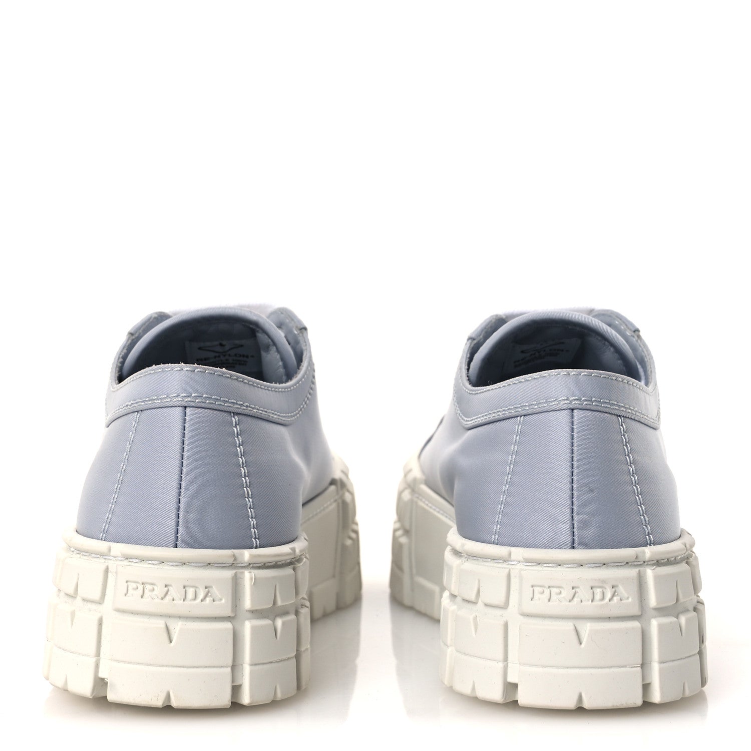 Re-Nylon Gabardine Triangle Logo Double Wheel 50mm Sneakers 38 Cielo