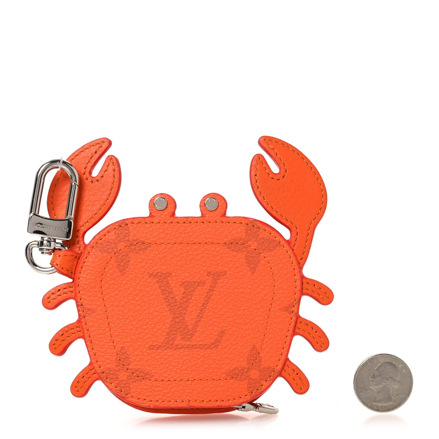 Monogram Crab Bag Charm Orange