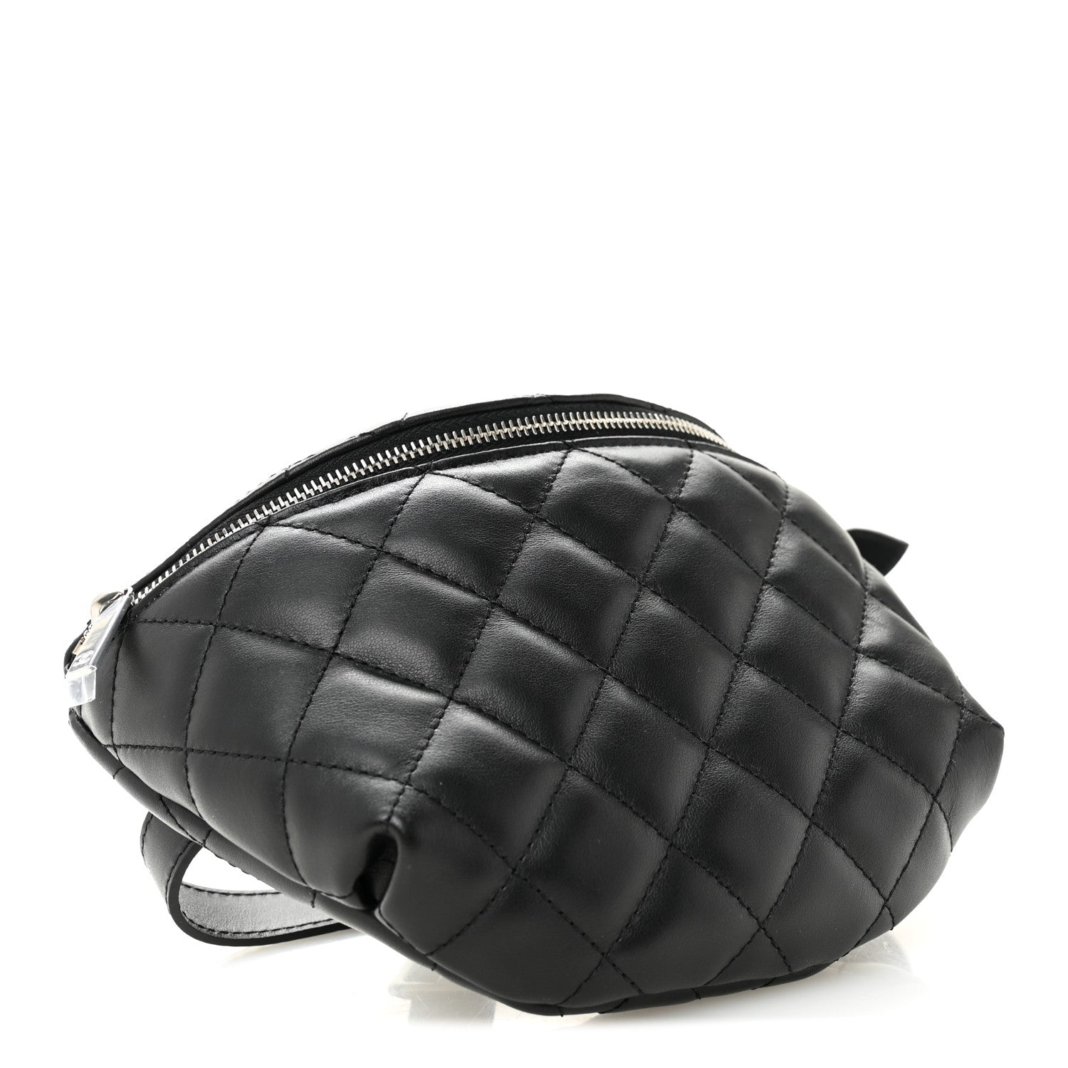 Calfskin Quilted Waist Belt Bag Black