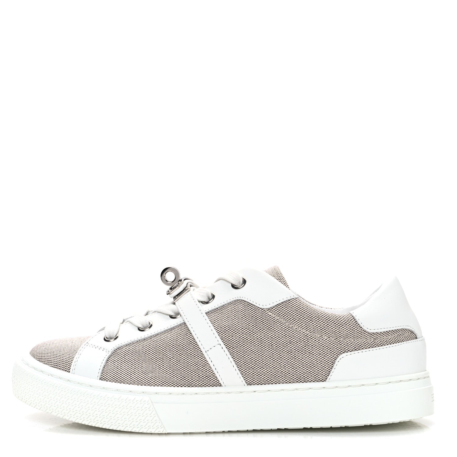 Calfskin Canvas Day Sneakers 36 Prunoir White