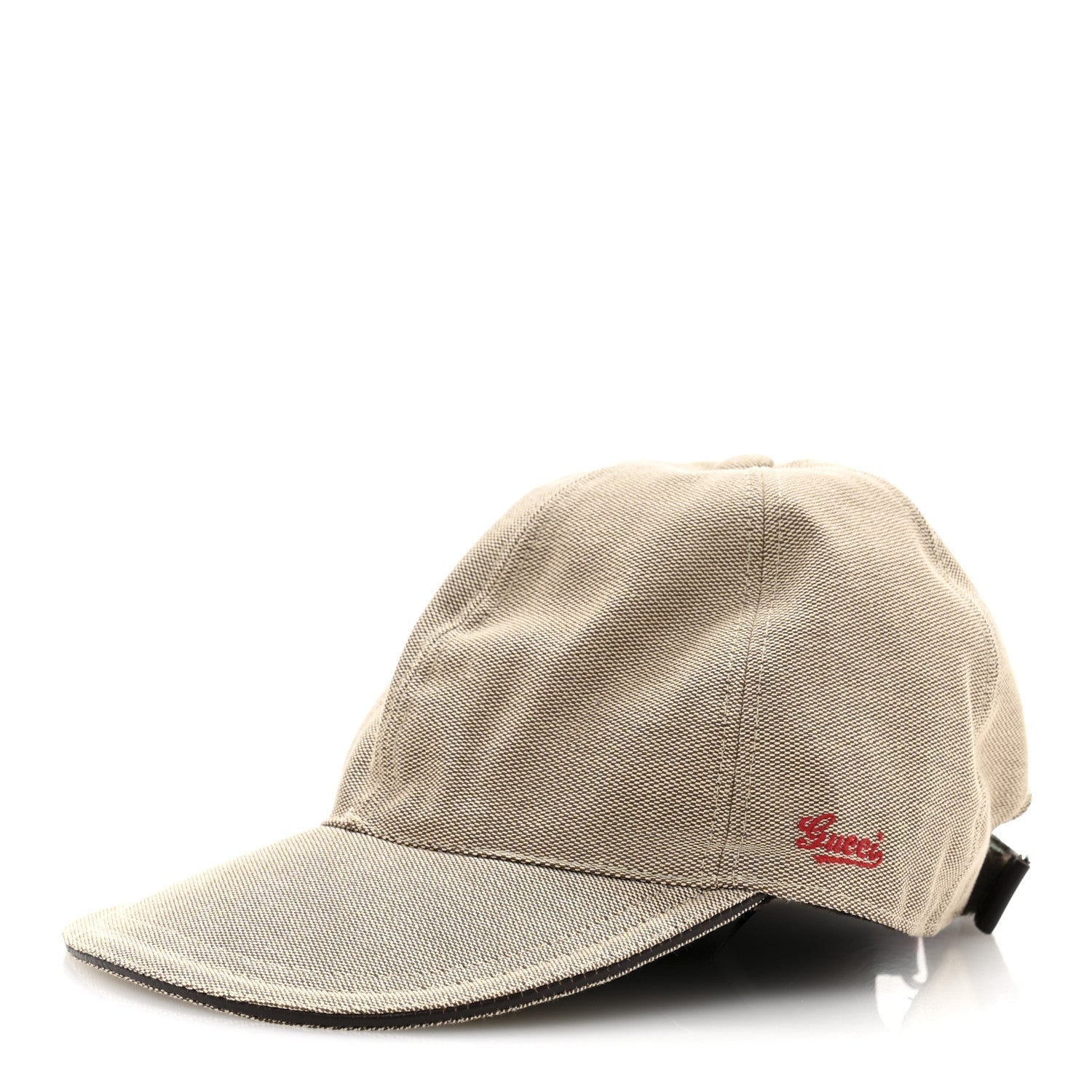 Canvas Embroidered Logo Baseball Hat L Beige