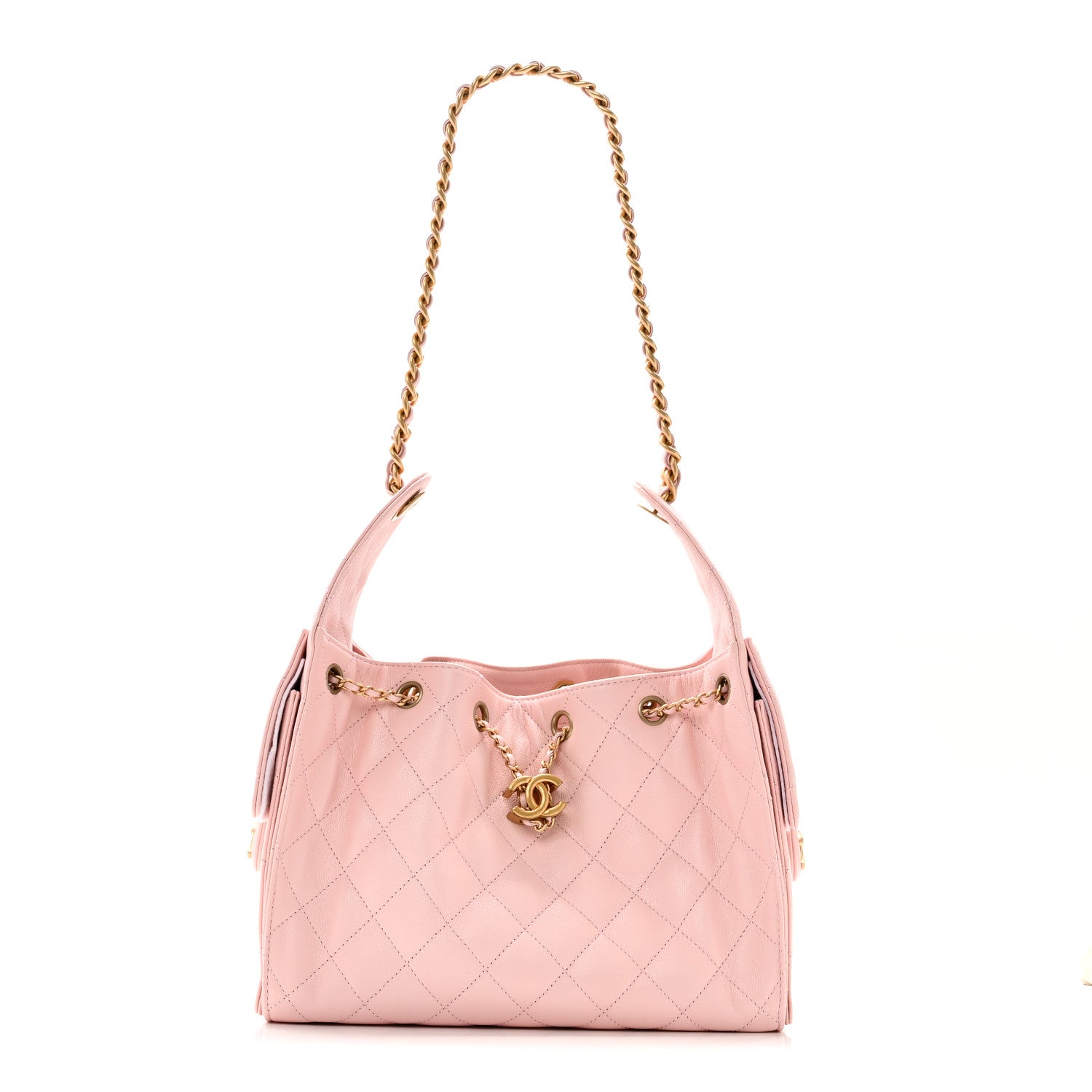 Caviar Quilted Small Chanel 25 Handbag Light Pink