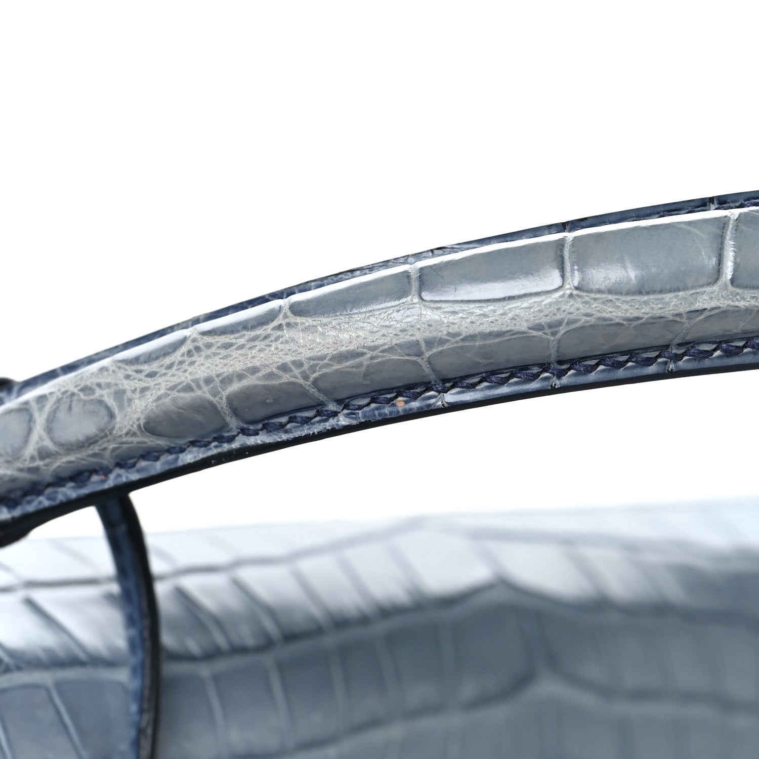 Matte Porosus Crocodile Kelly 35 Bleu Brighton