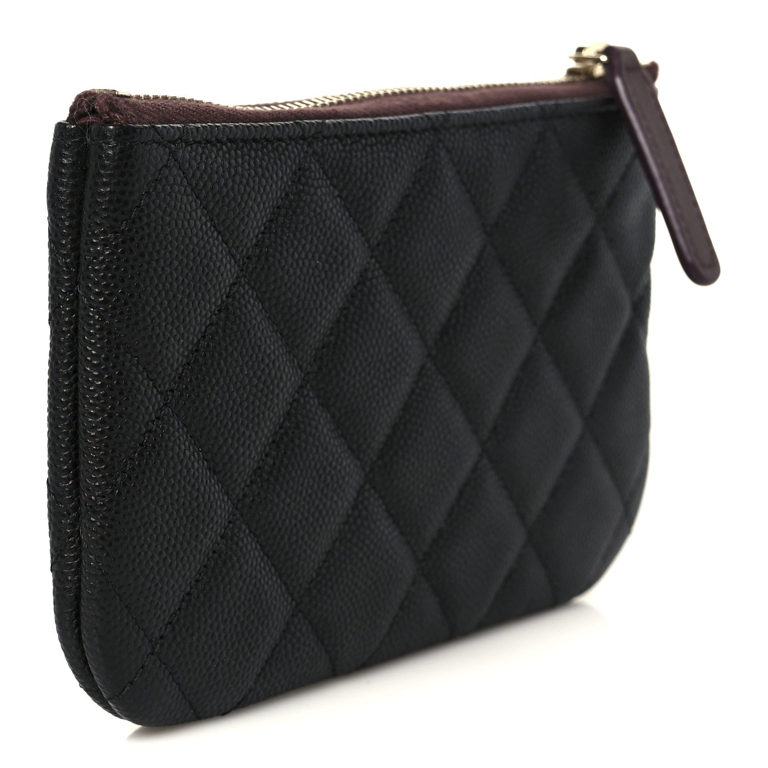 Caviar Quilted Small Cosmetic Case Black