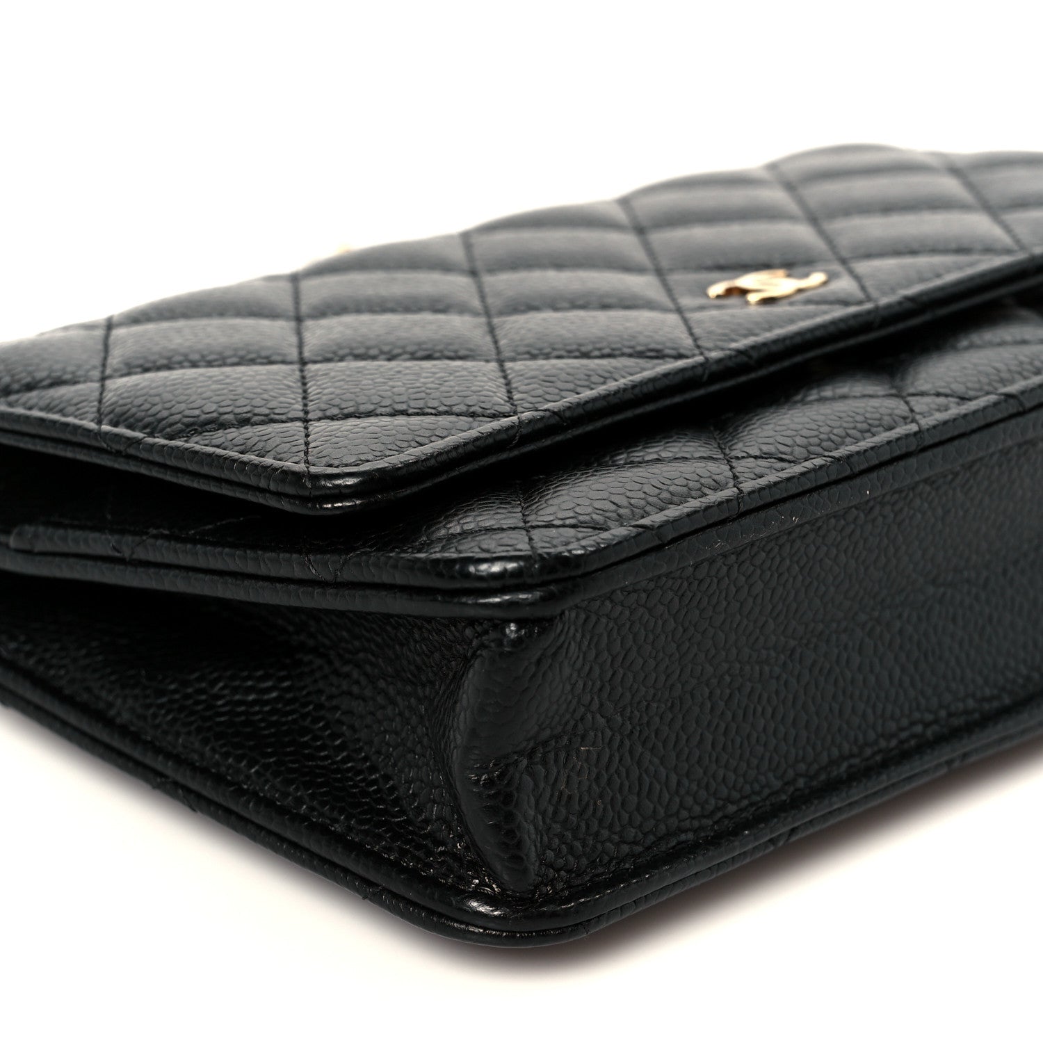 Caviar Quilted Wallet On Chain WOC Black