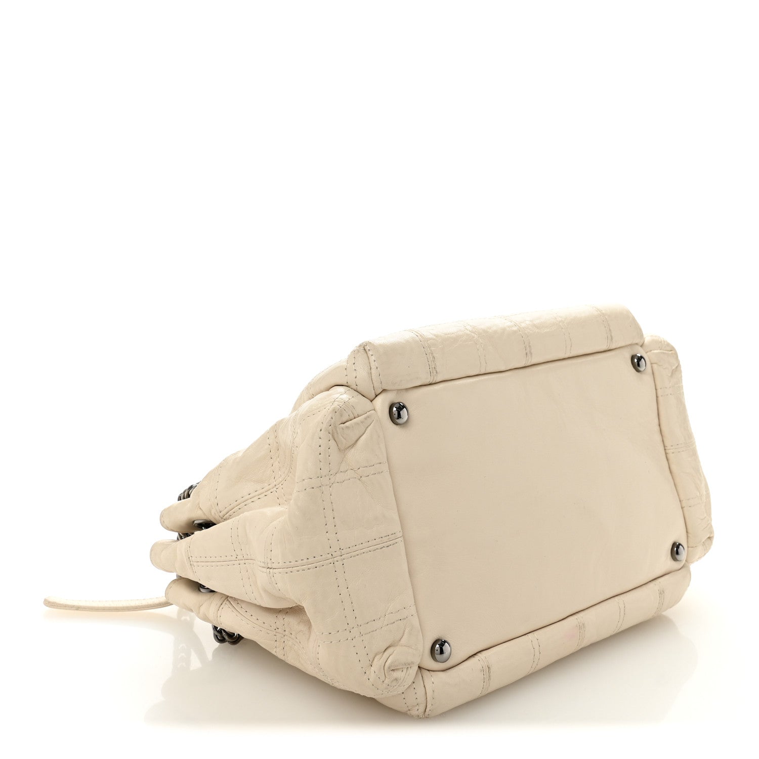 Lambskin LAX East West Shoulder Bag Ivory