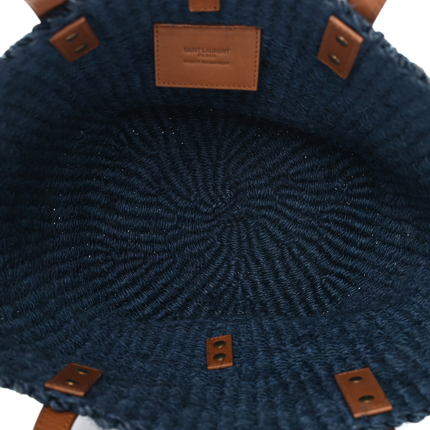 Raffia Calfskin Medium Panier Tote Blue Orchid Brick