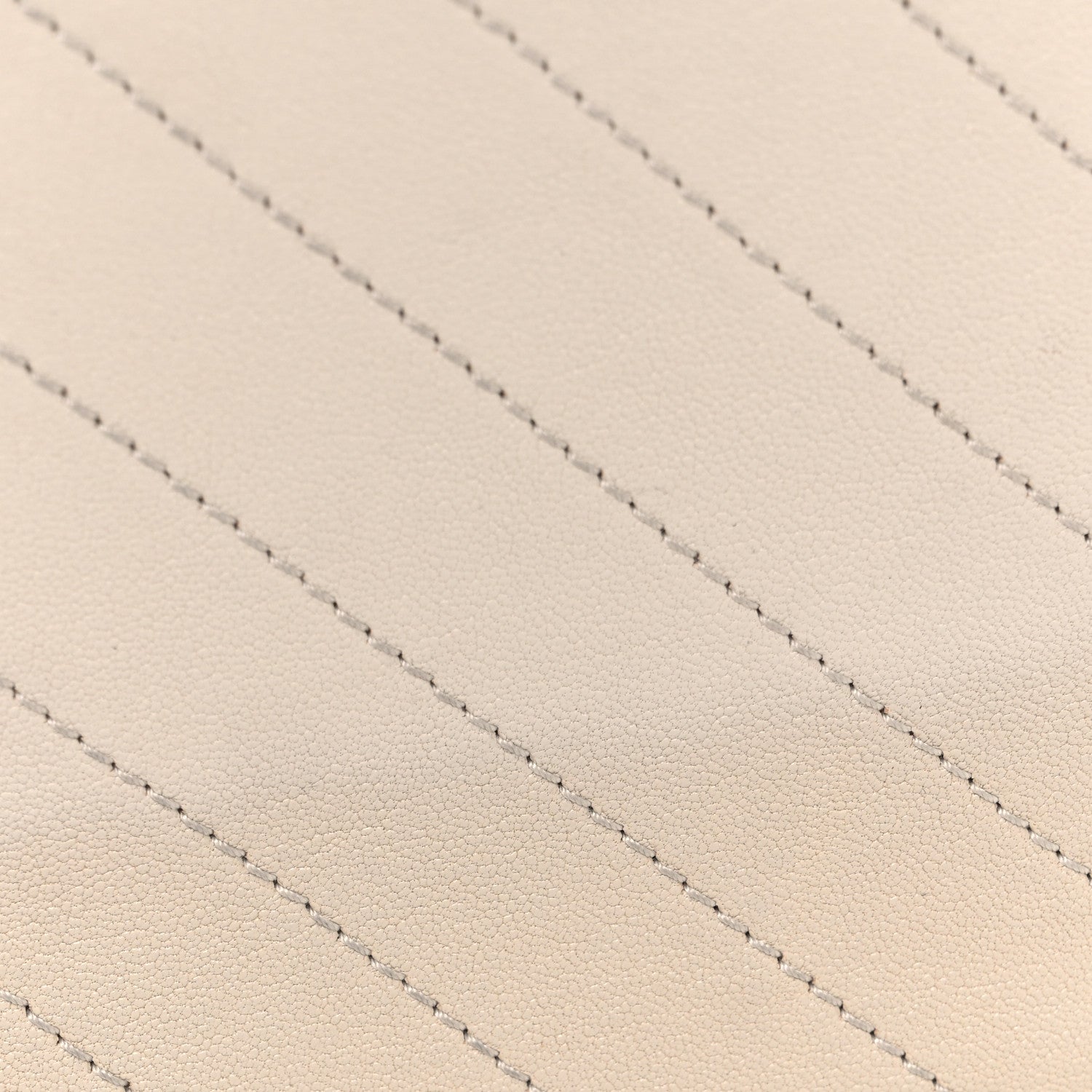 Sakai Be Green Calfskin Diagonal Stitched Blondie Top Handle Bag Mystic White