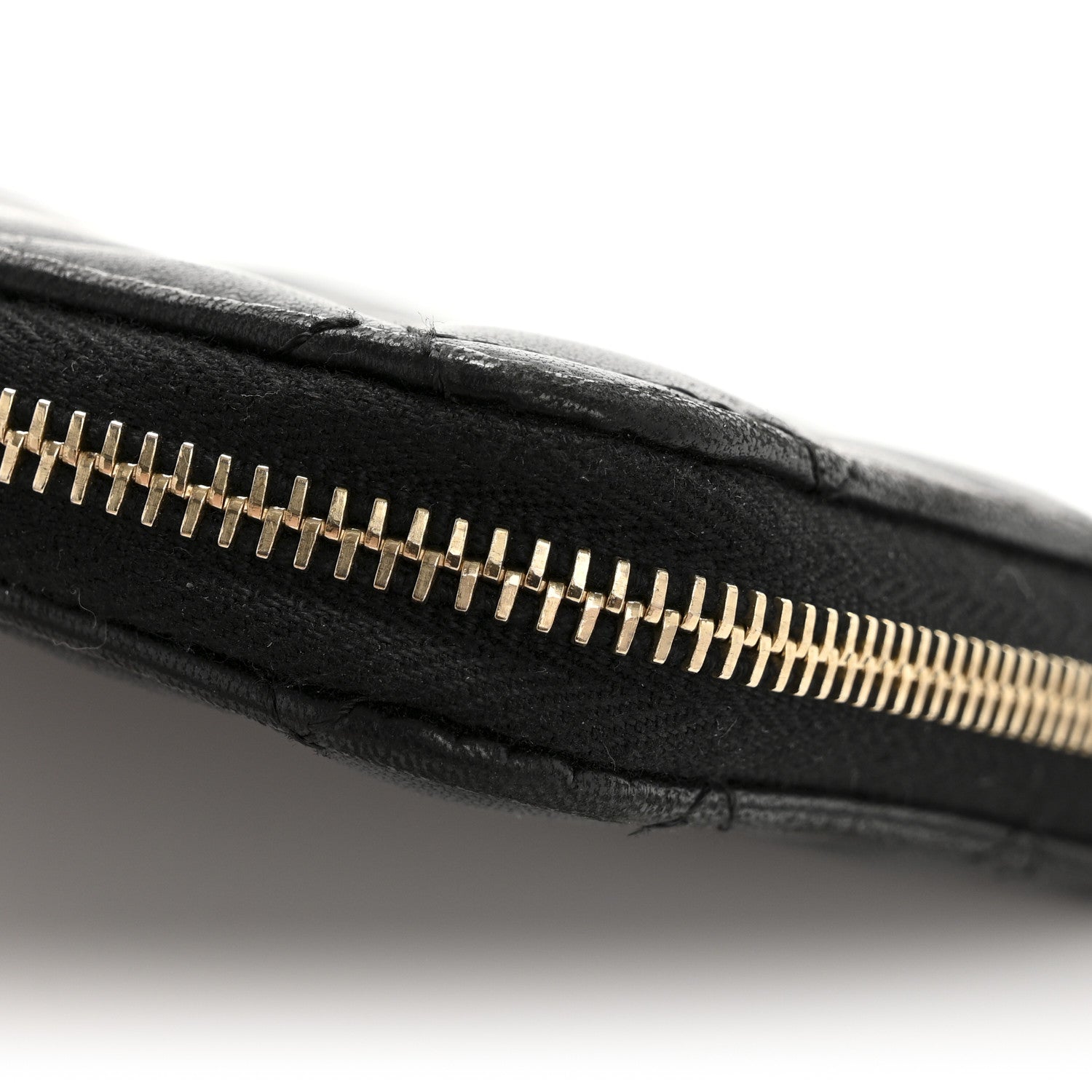 Lambskin Quilted Medium Zip Around Wallet Black