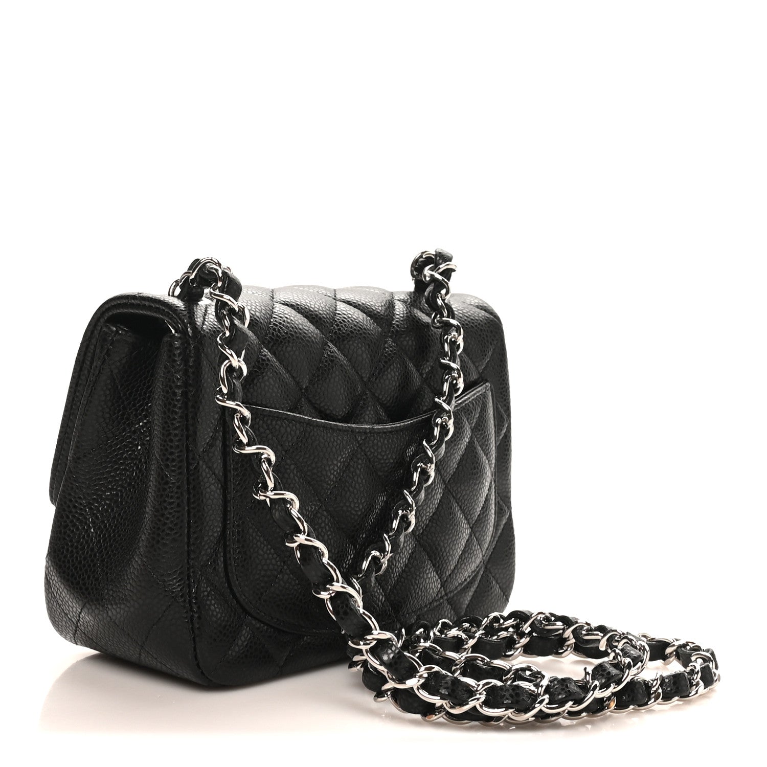 Caviar Quilted Mini Square Flap Black