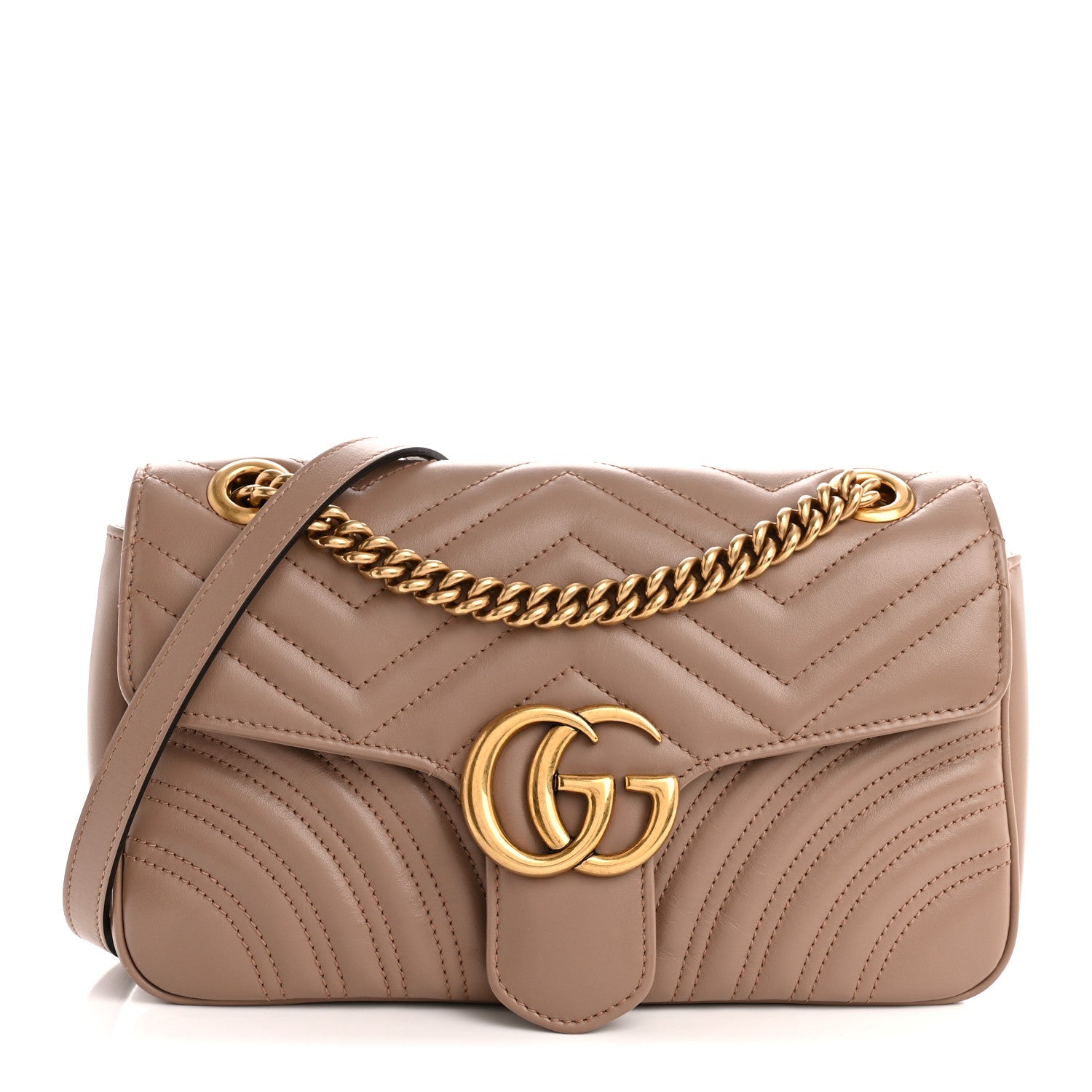 Calfskin Matelasse Small GG Marmont Shoulder Bag Porcelain Rose