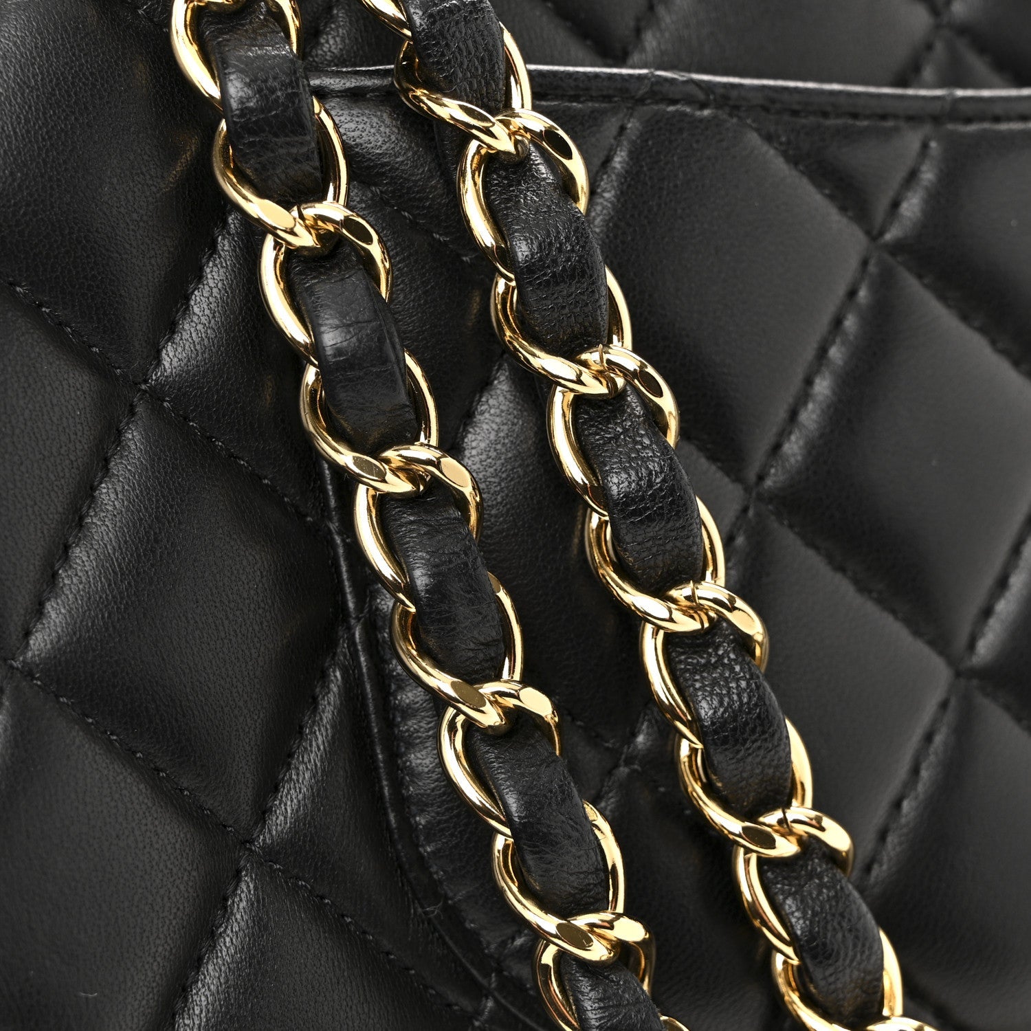 Lambskin Quilted Medium Double Flap Black