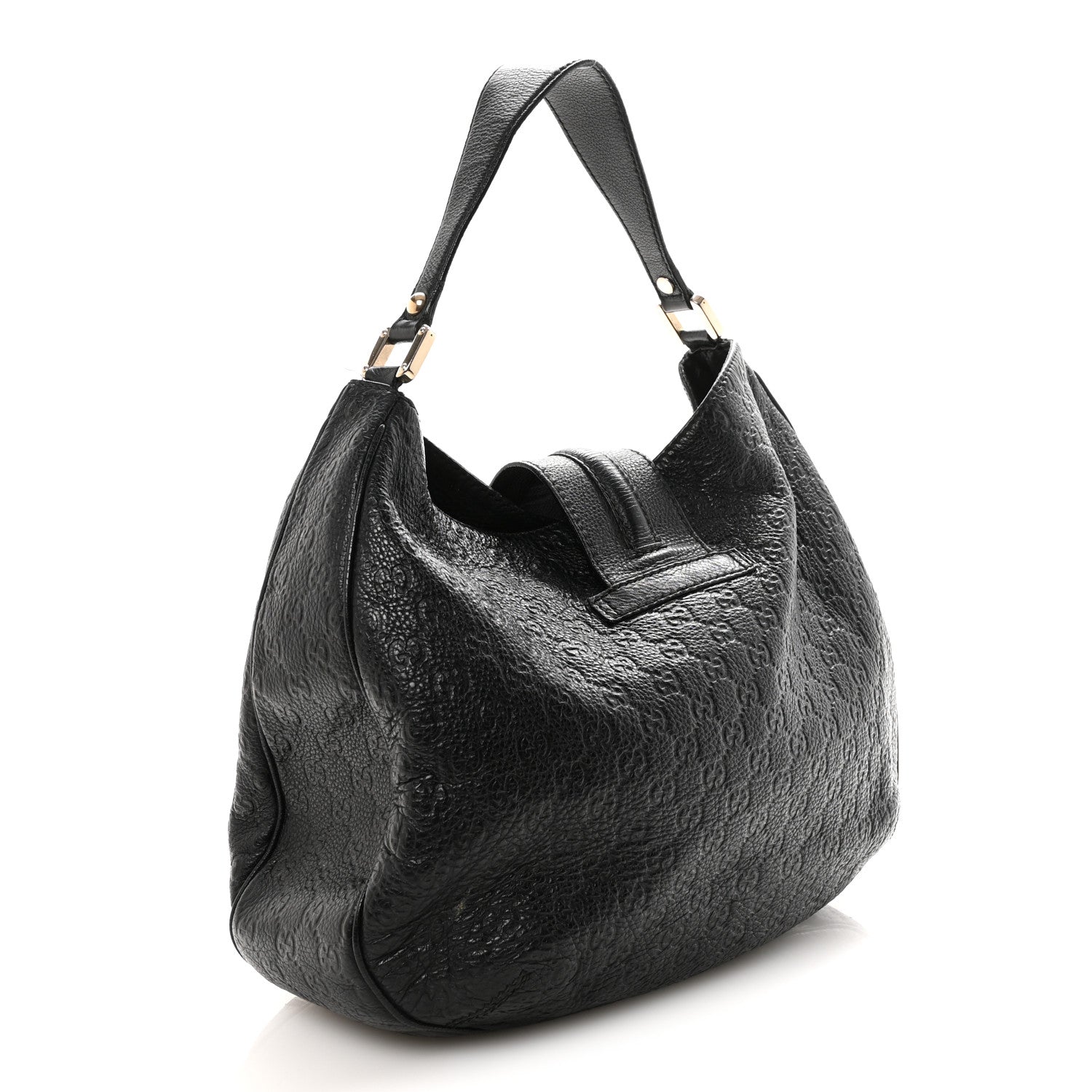 Guccissima Large New Ladies Web Hobo  Black