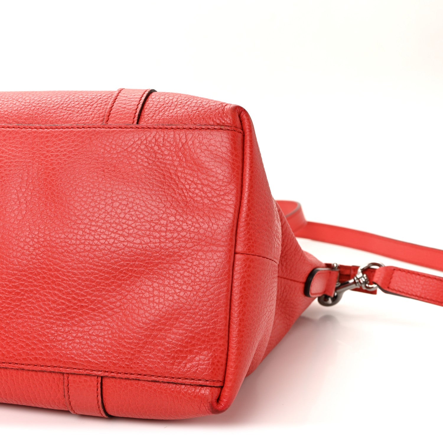 Pebbled Calfskin Medium GG Convertible Dome Satchel  Red
