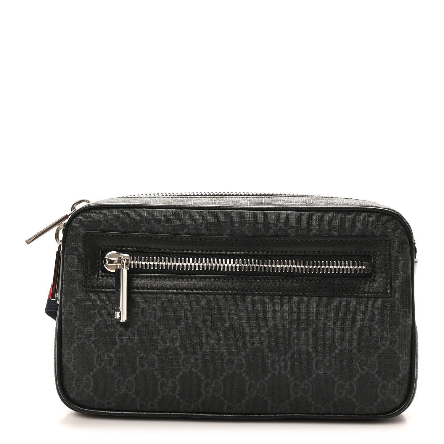 Soft GG Supreme Monogram Web Belt Bag Black Grey
