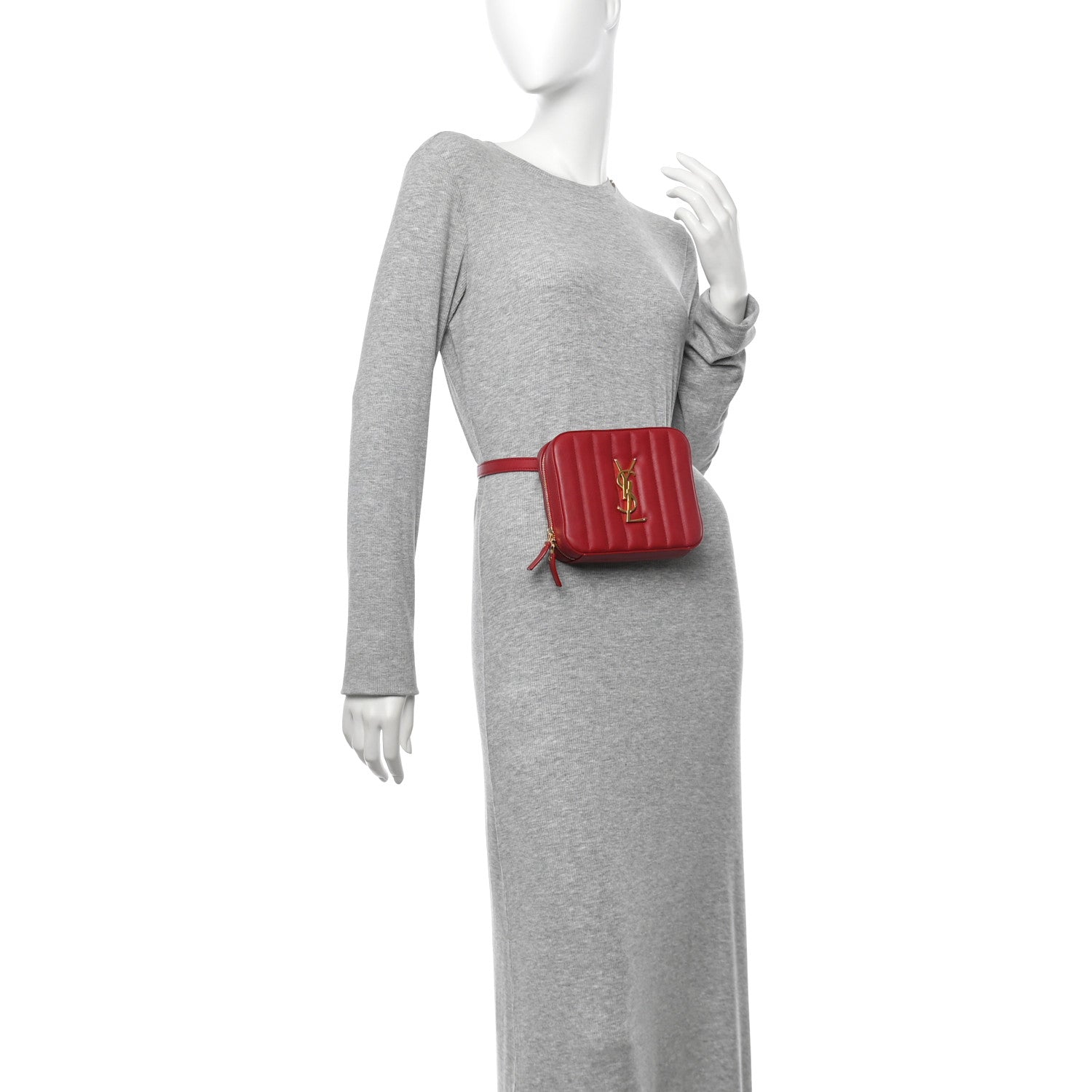 Lambskin Matelasse Vicky Monogram Belt Bag Eros Red