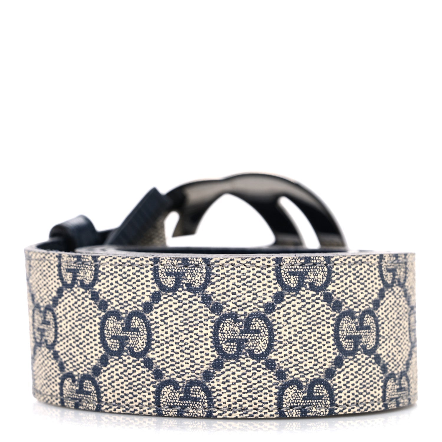 GG Supreme Monogram Selleria Calfskin Interlocking G 40mm Belt 85 34 Navy