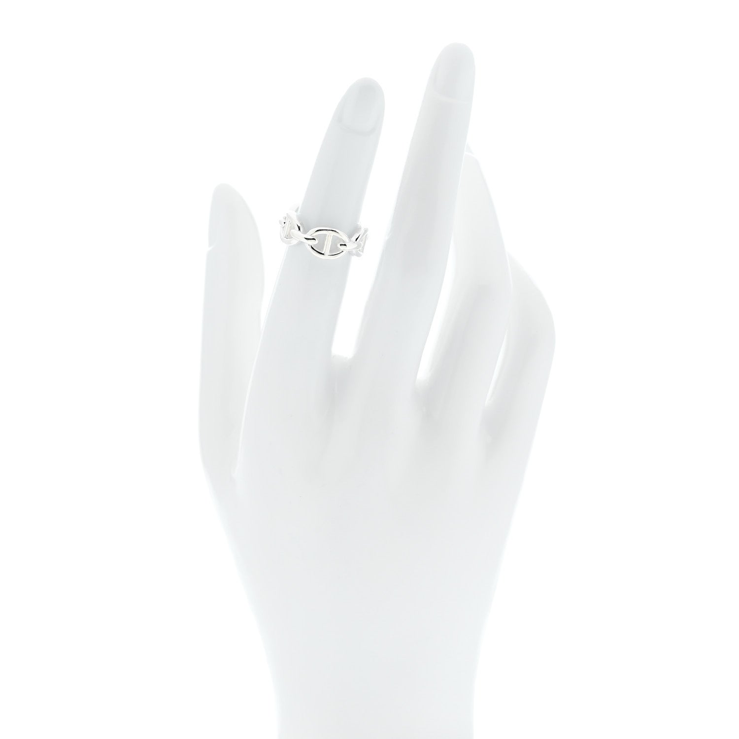 Sterling Silver PM Chaine d'Ancre Enchainee Band Ring 47 4.25