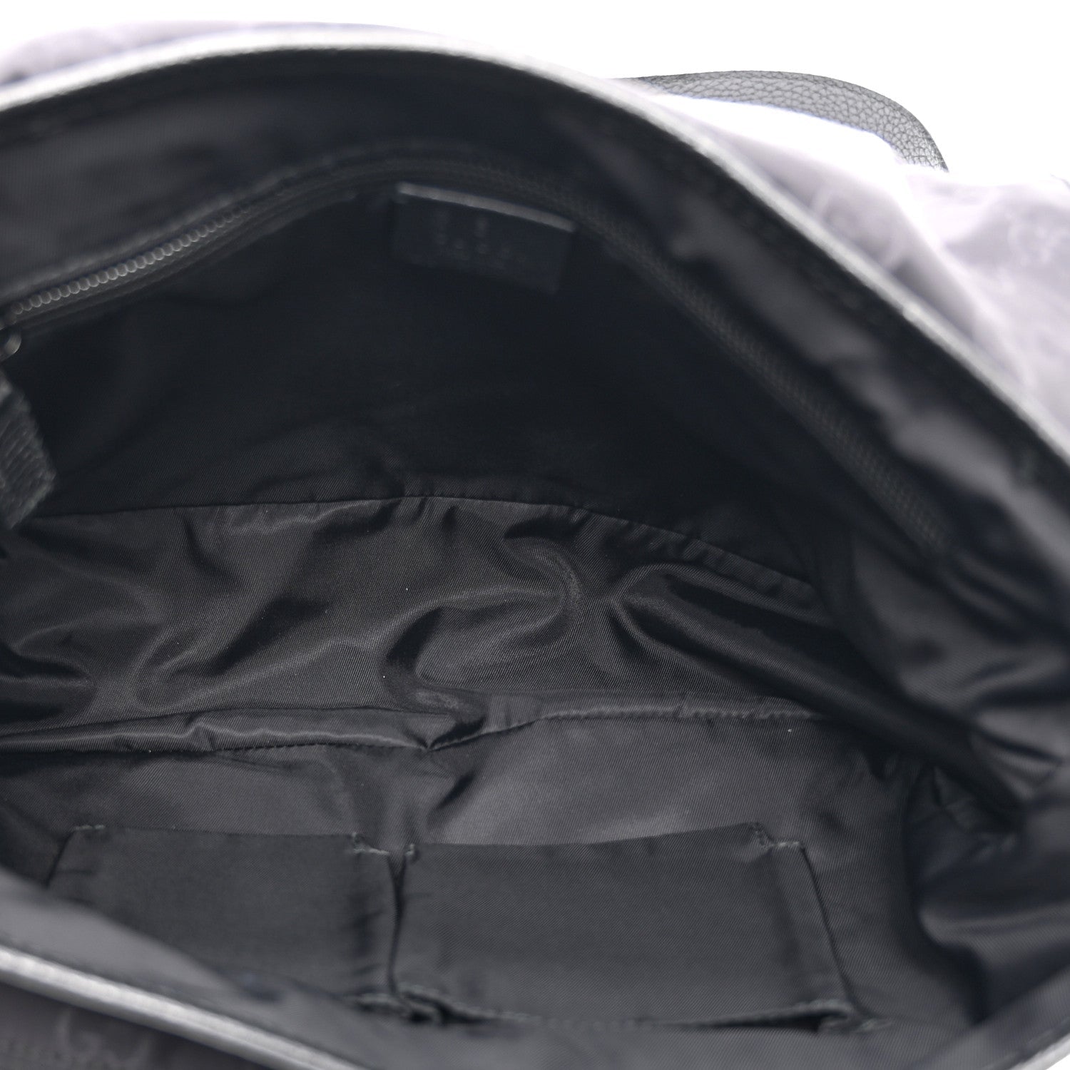 Nylon Monogram Double Buckle Flap Messenger Bag Black