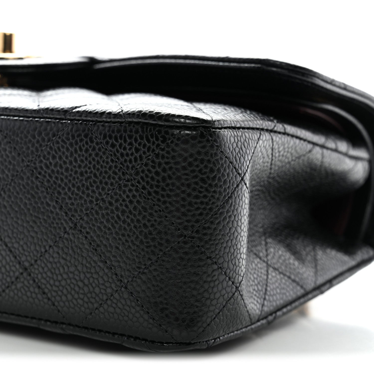 Caviar Quilted Small Double Flap Black